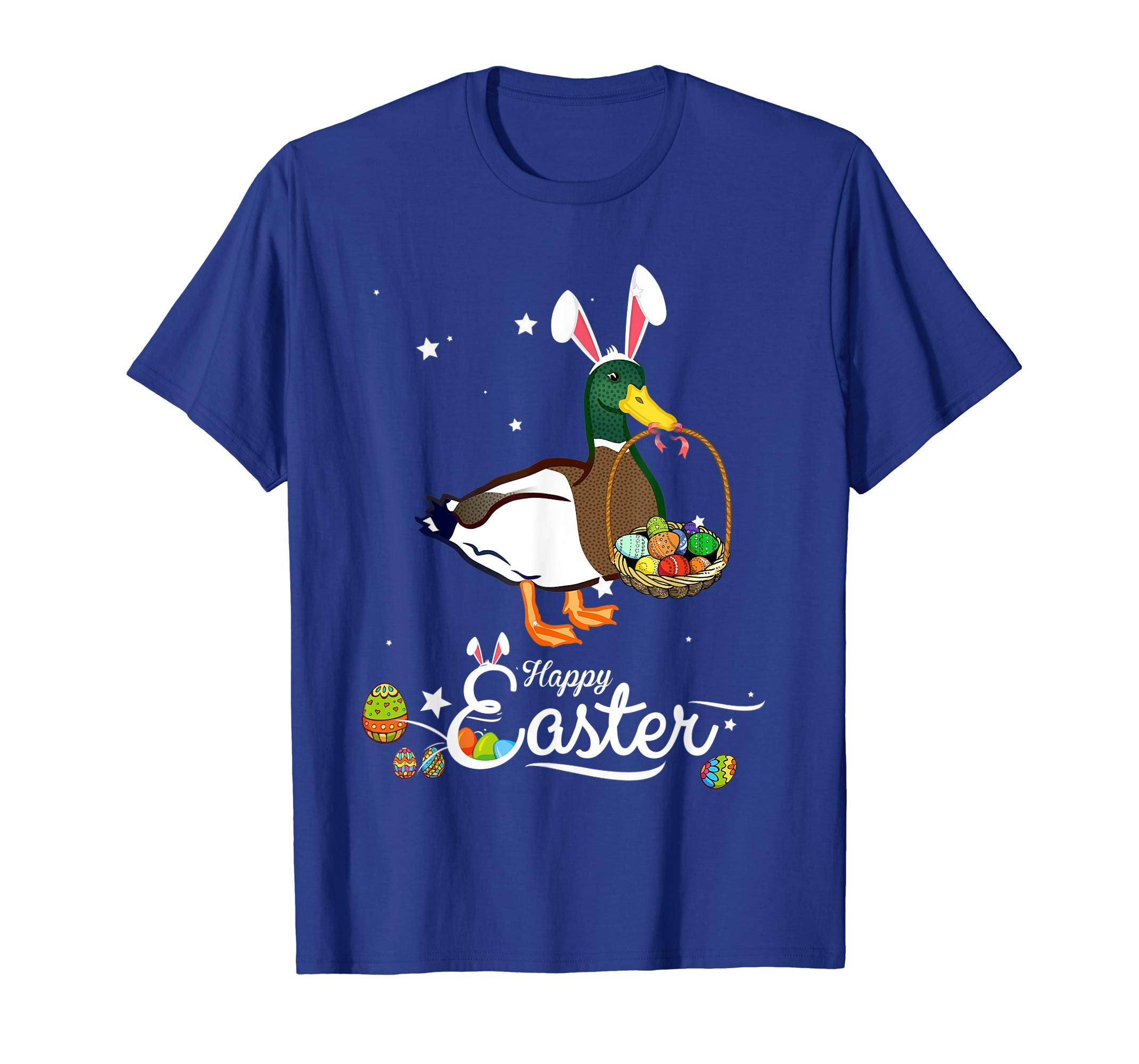 Cute Easter Duck with Bunny Ears and Eggs T Shirt