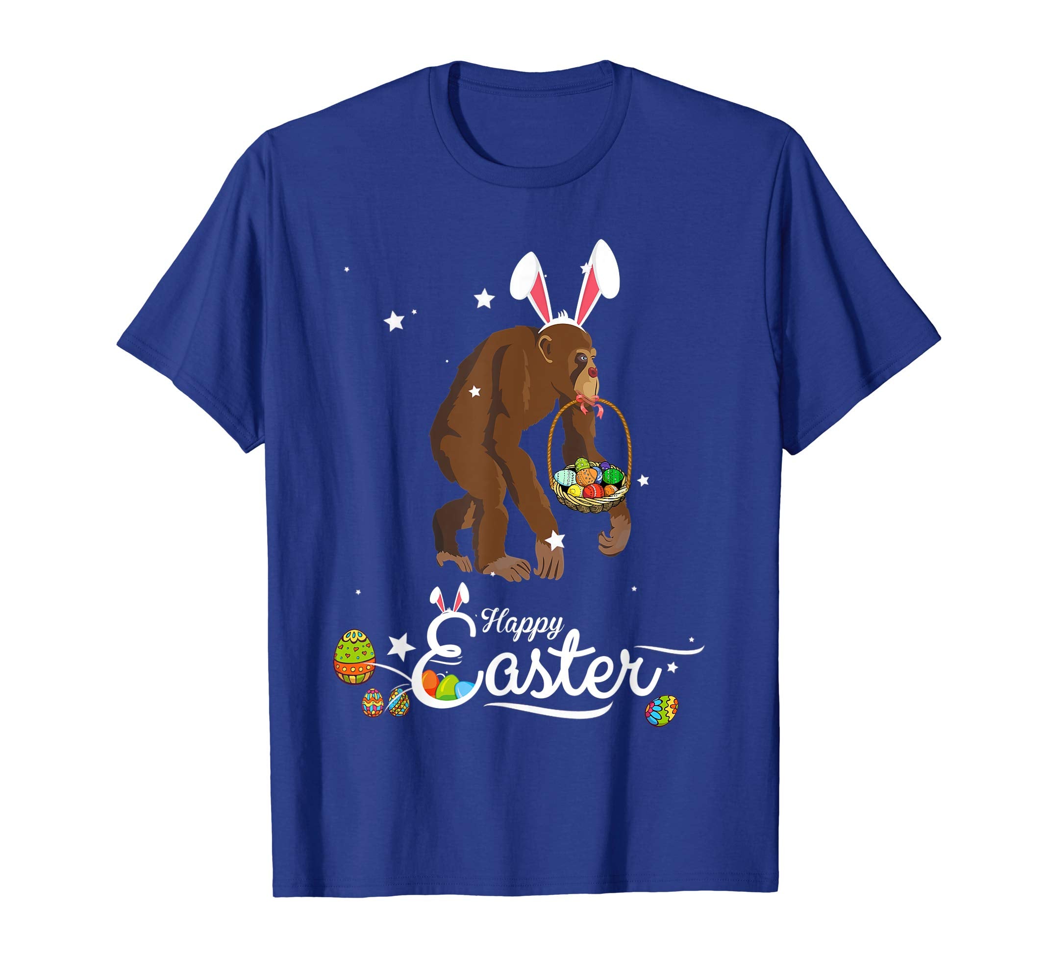 Cute Easter Monkey with Bunny Ears and Eggs T Shirt