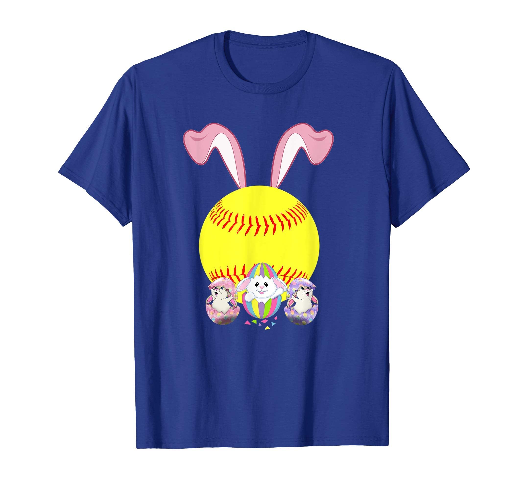 Softball Easter Bunny Egg T-Shirt Funny For Men Women