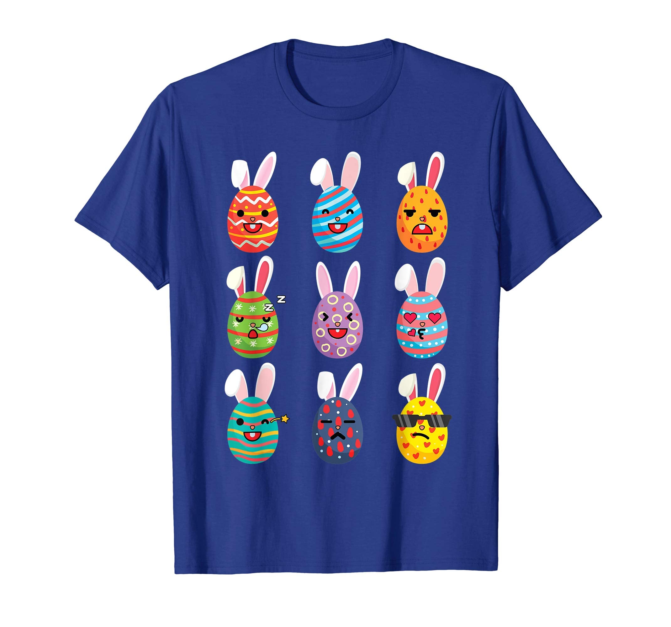 Nine Easter Eggs Bunny Emotion Face Happy Easter Day Shirt