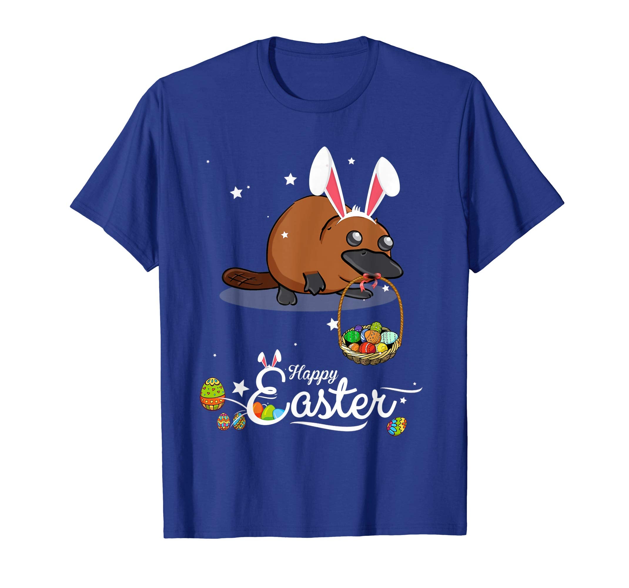 Cute Easter Platypus with Bunny Ears and Eggs T Shirt