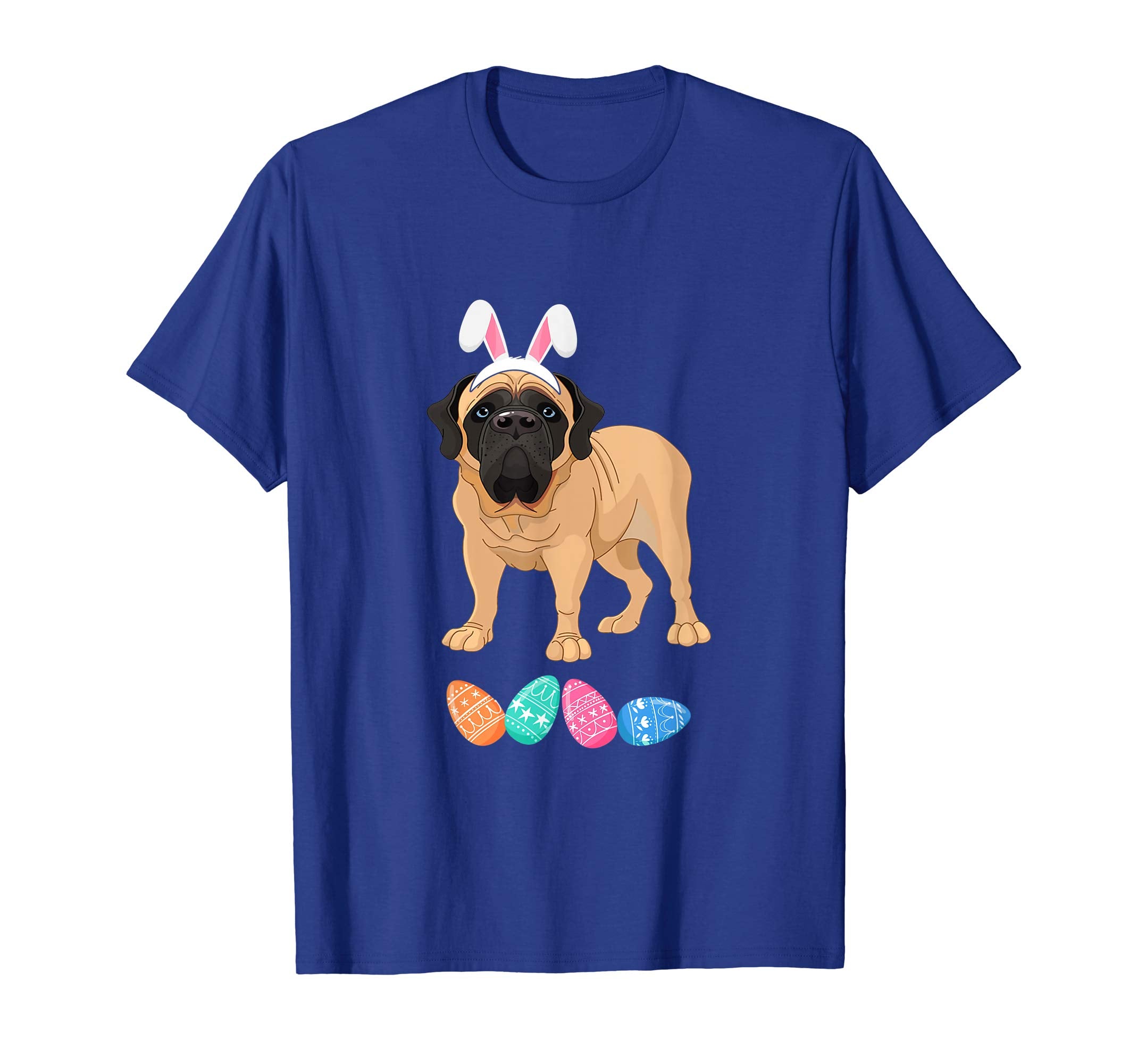 Funny Easter English Mastiff With Bunny Ears And Eggs T Shir