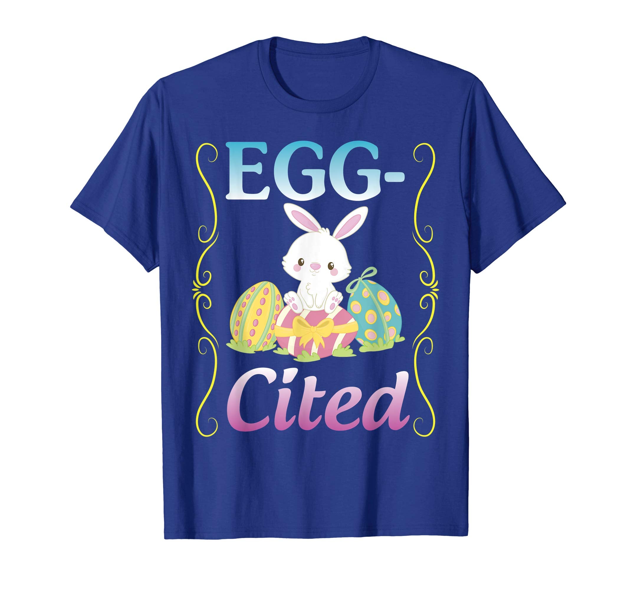 Bunny Rabbit Playing Easter Eggs Shirt Eggcited Excellent