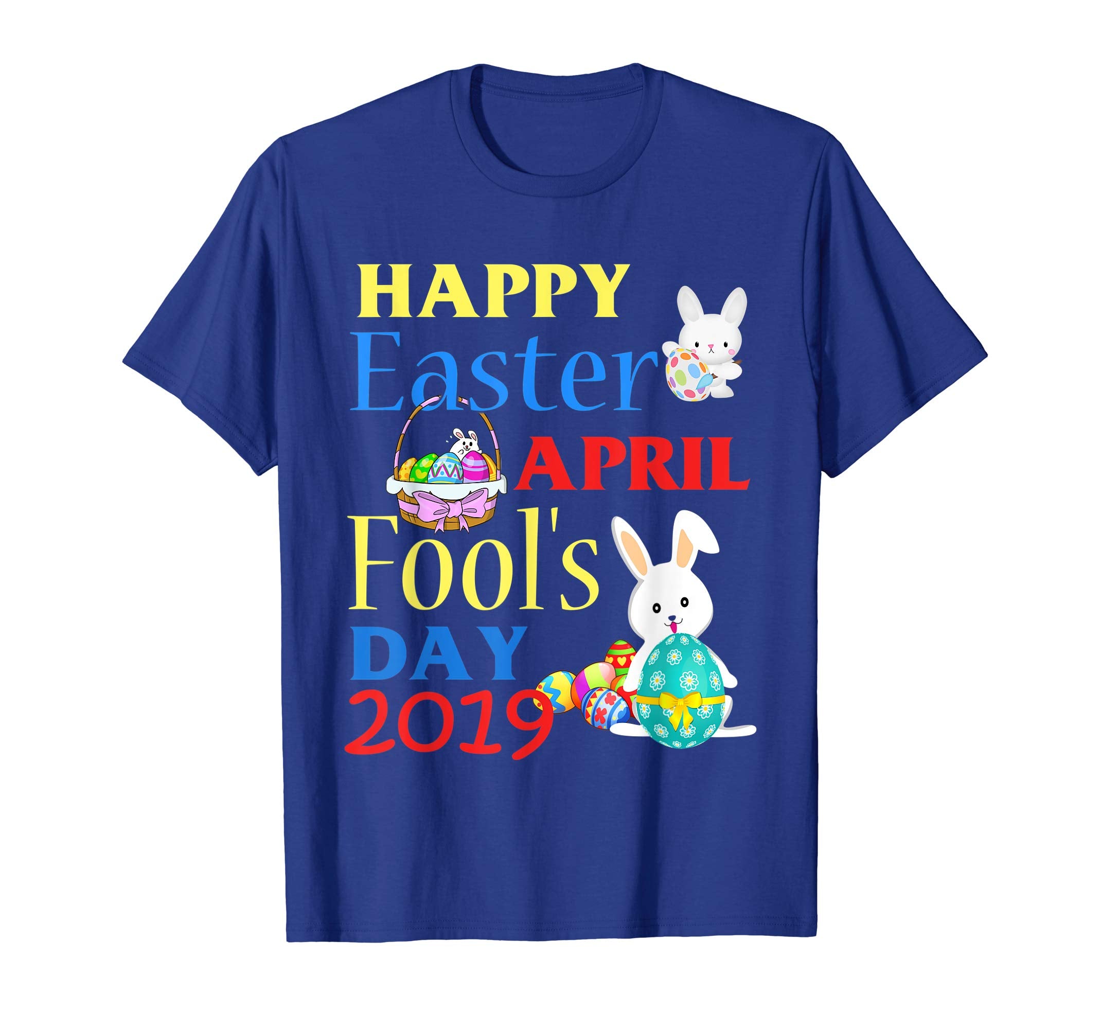Cute Emotion Faces Happy Easter Fool's Day 2019 T-Shirt Gift