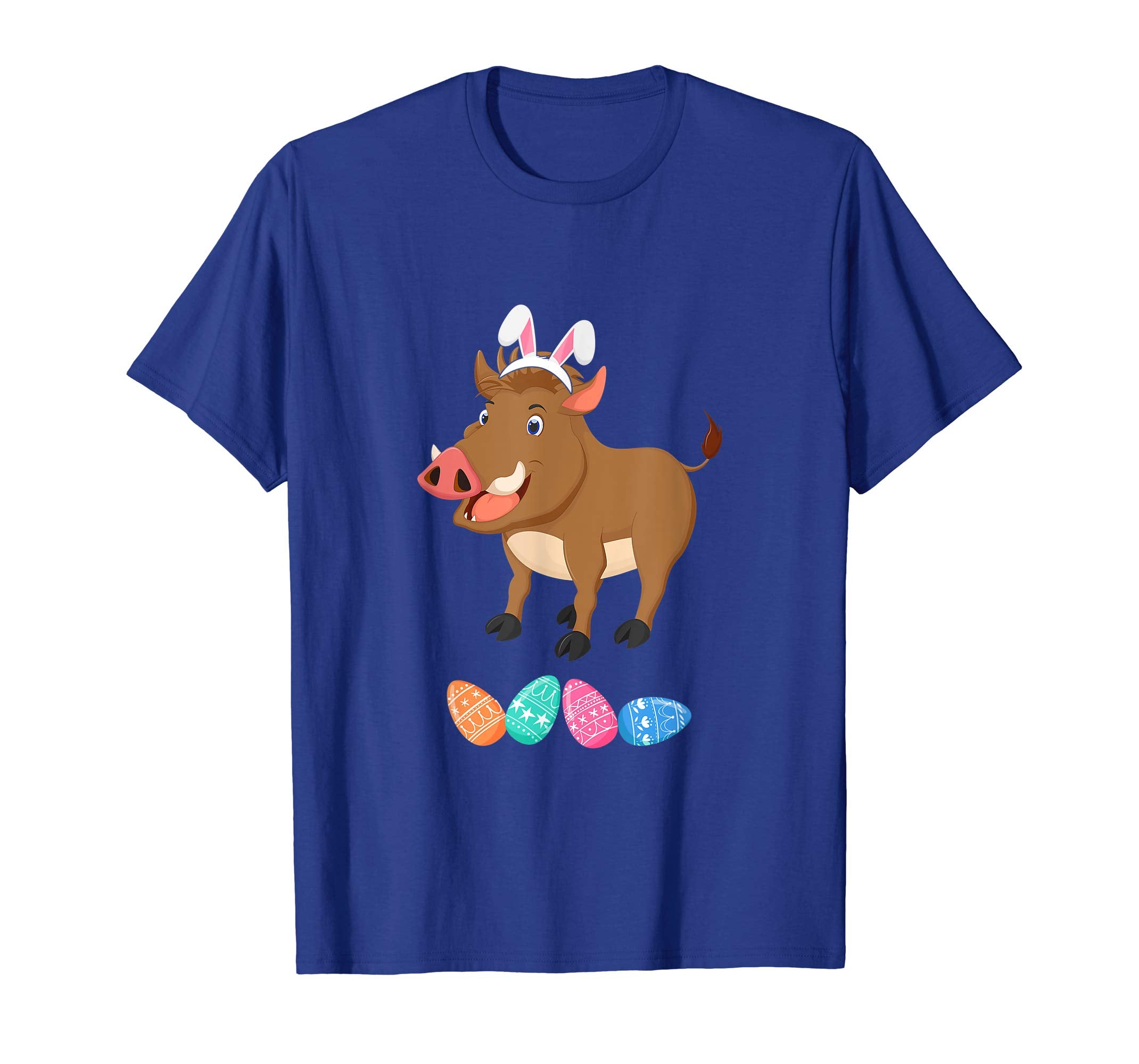 Funny Easter Boar With Bunny Ears And Eggs T Shirt