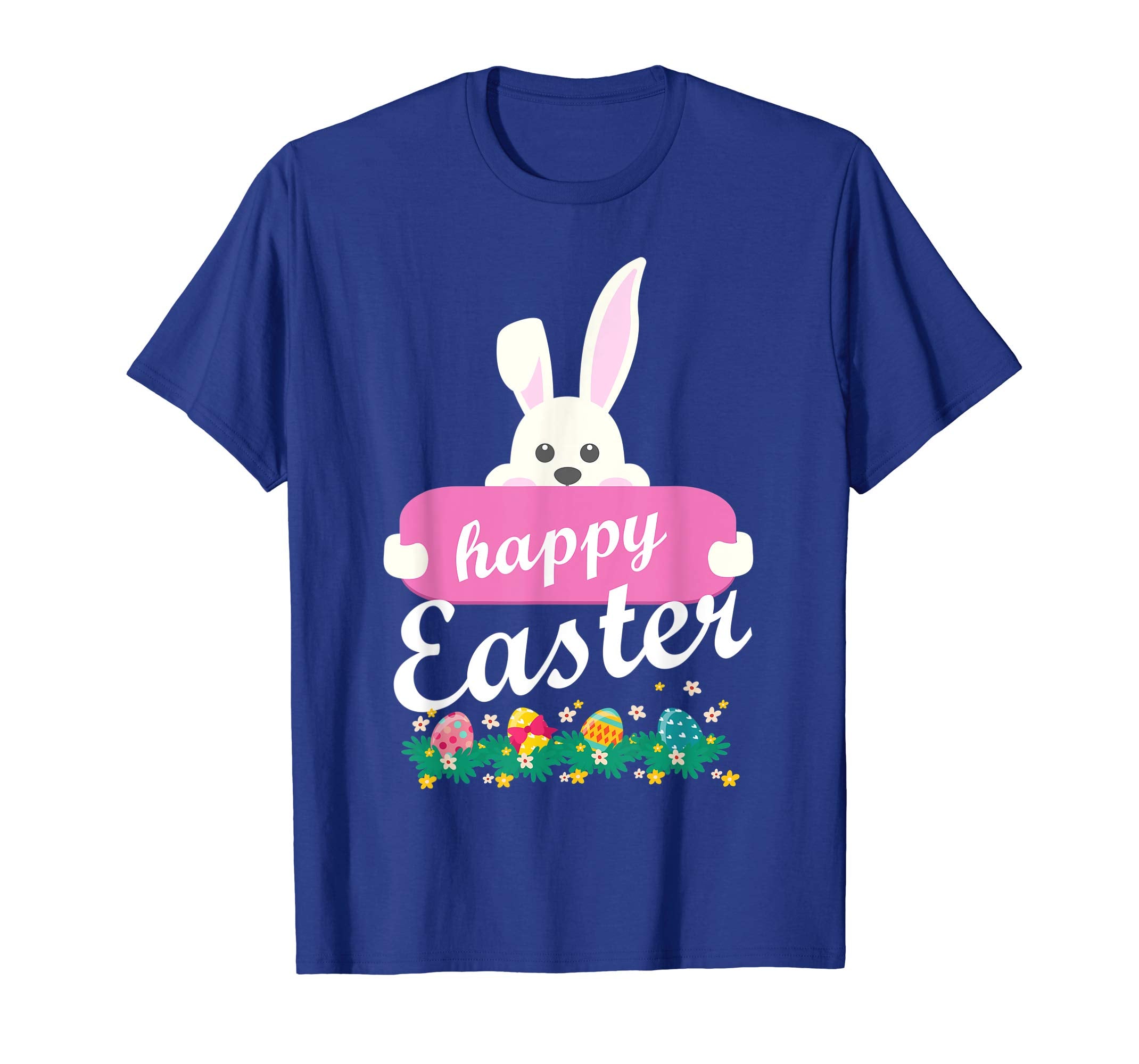 Bunny Rabbit Happy Easter Day Easter Eggs Flowers Shirt