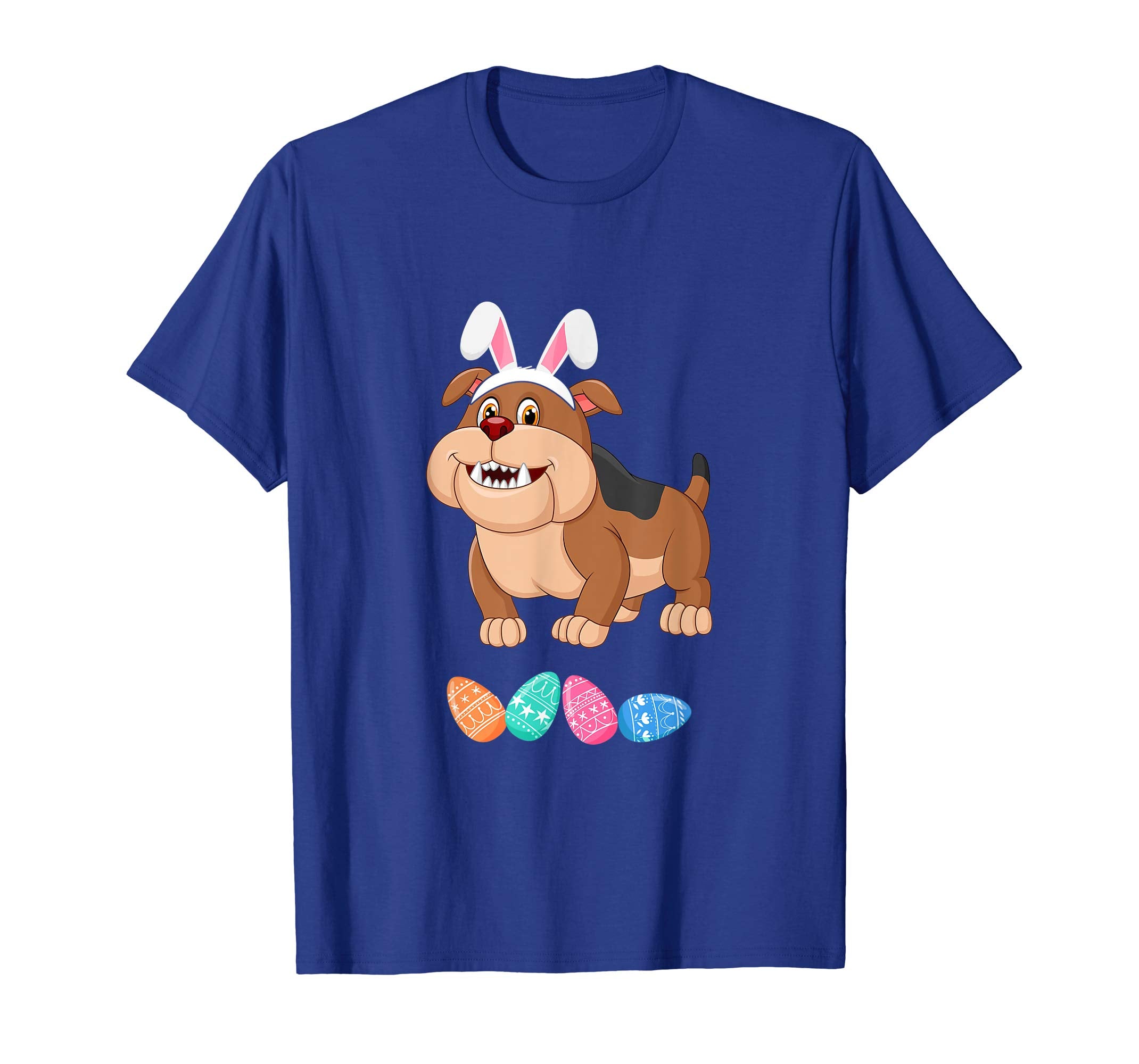 Funny Easter Bulldog With Bunny Ears And Eggs T Shirt