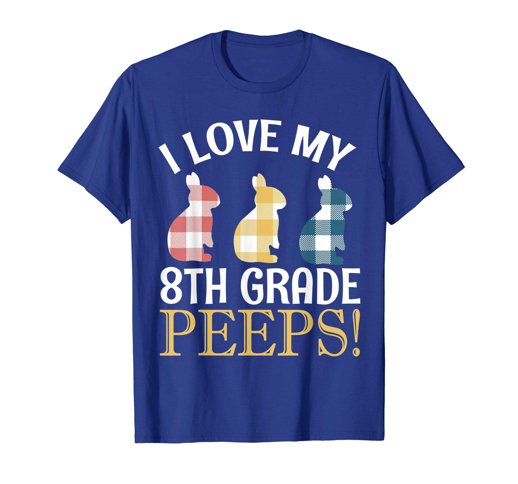 I Love My 8TH Grade Peeps Bunnies Vintage Retro Easter Shirt