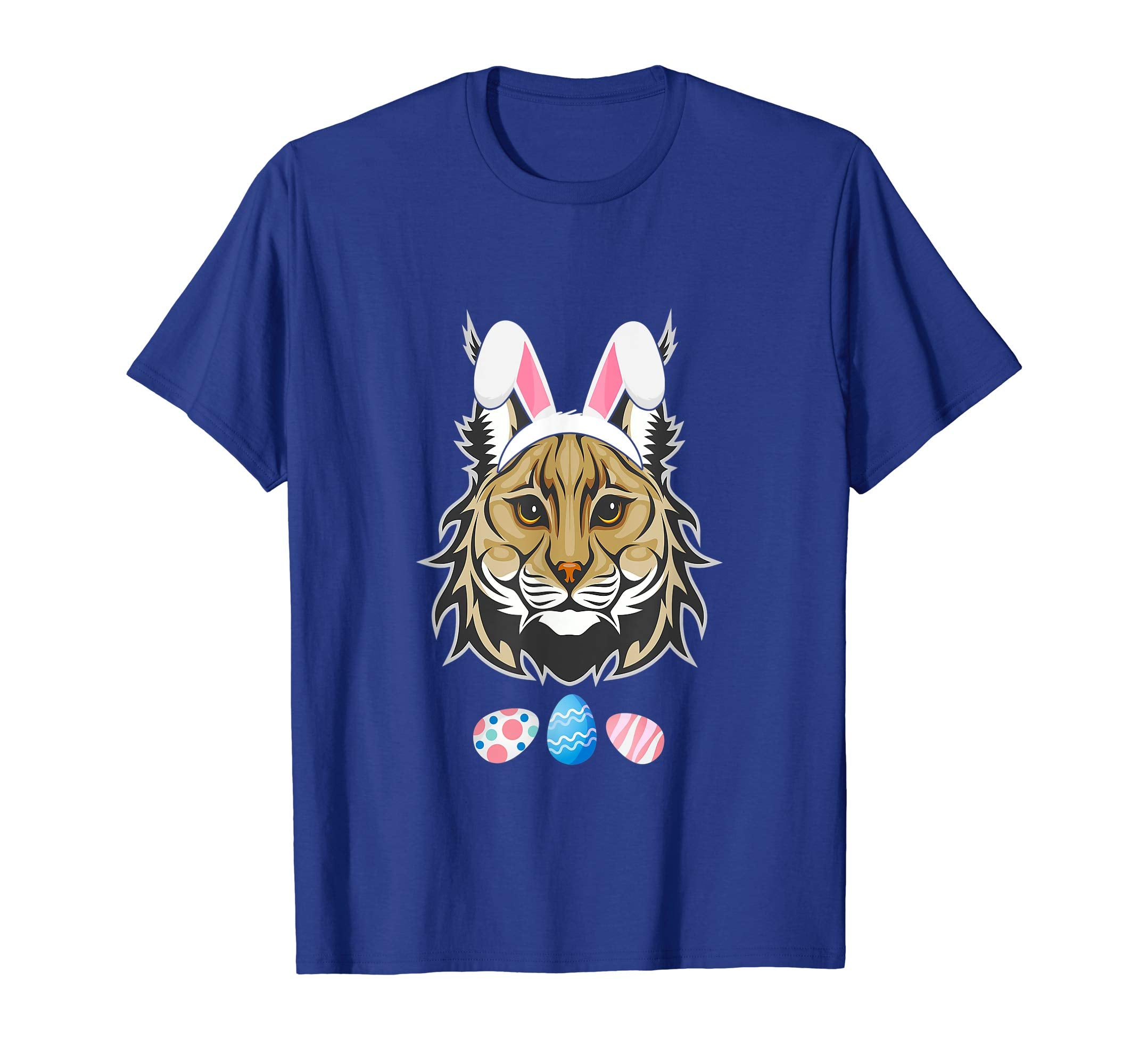 Funny Easter Lynx With Bunny Ears And Eggs T Shirt