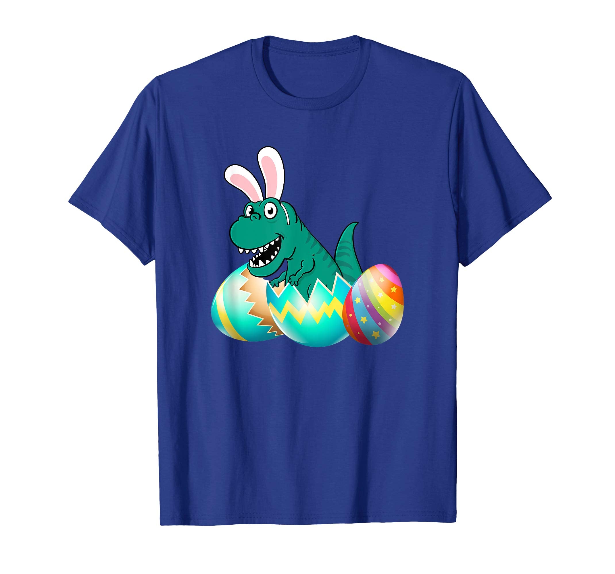Happy Easter T Rex Dinosaur Easter Bunny Egg Shirt Kids