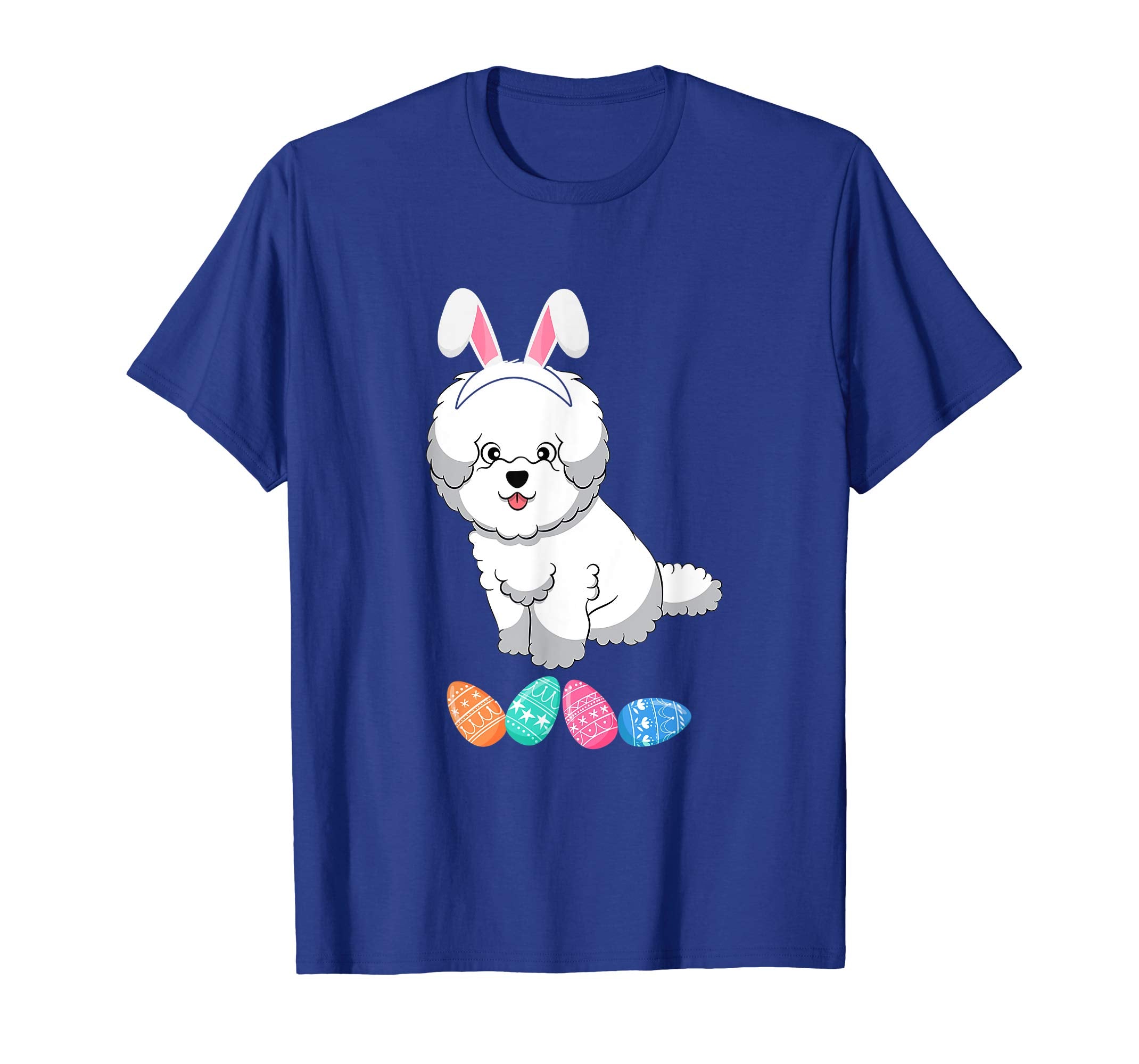 Funny Easter Bichon Frise With Bunny Ears And Eggs T Shirt