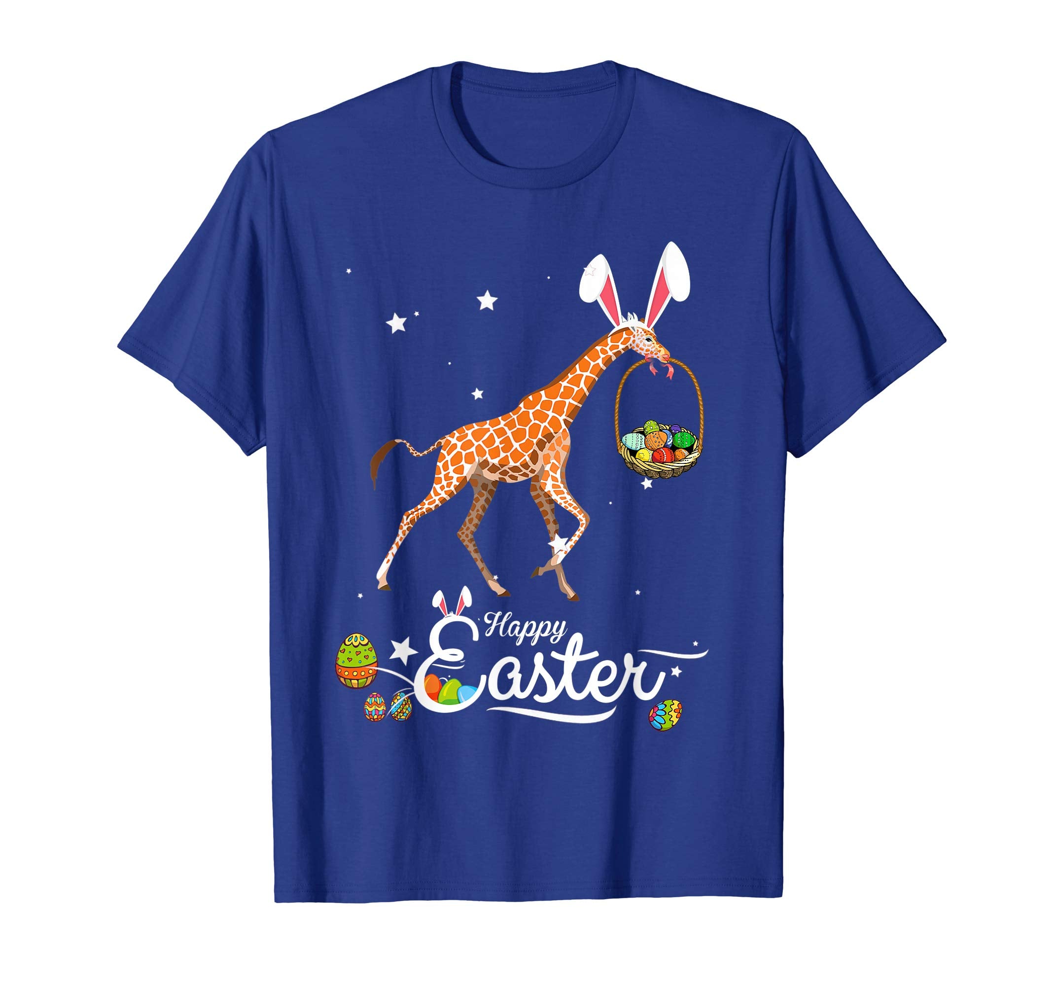 Cute Easter Giraffe with Bunny Ears and Eggs T Shirt