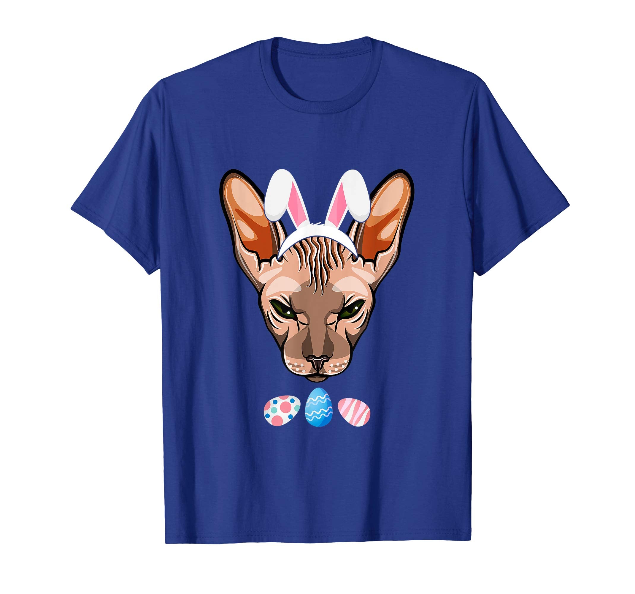 Funny Easter Sphynx Cat With Bunny Ears And Eggs T Shirt