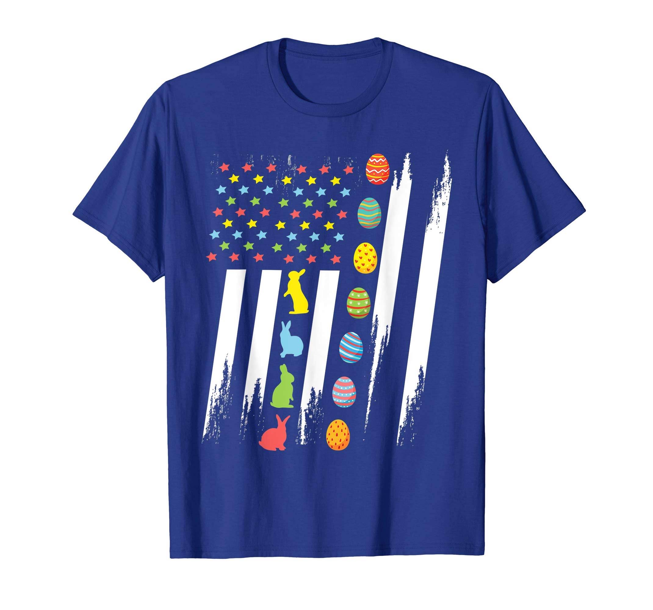 Bunnies &amp; Easter Eggs In US Flag Happy Easter Vintage Shirt