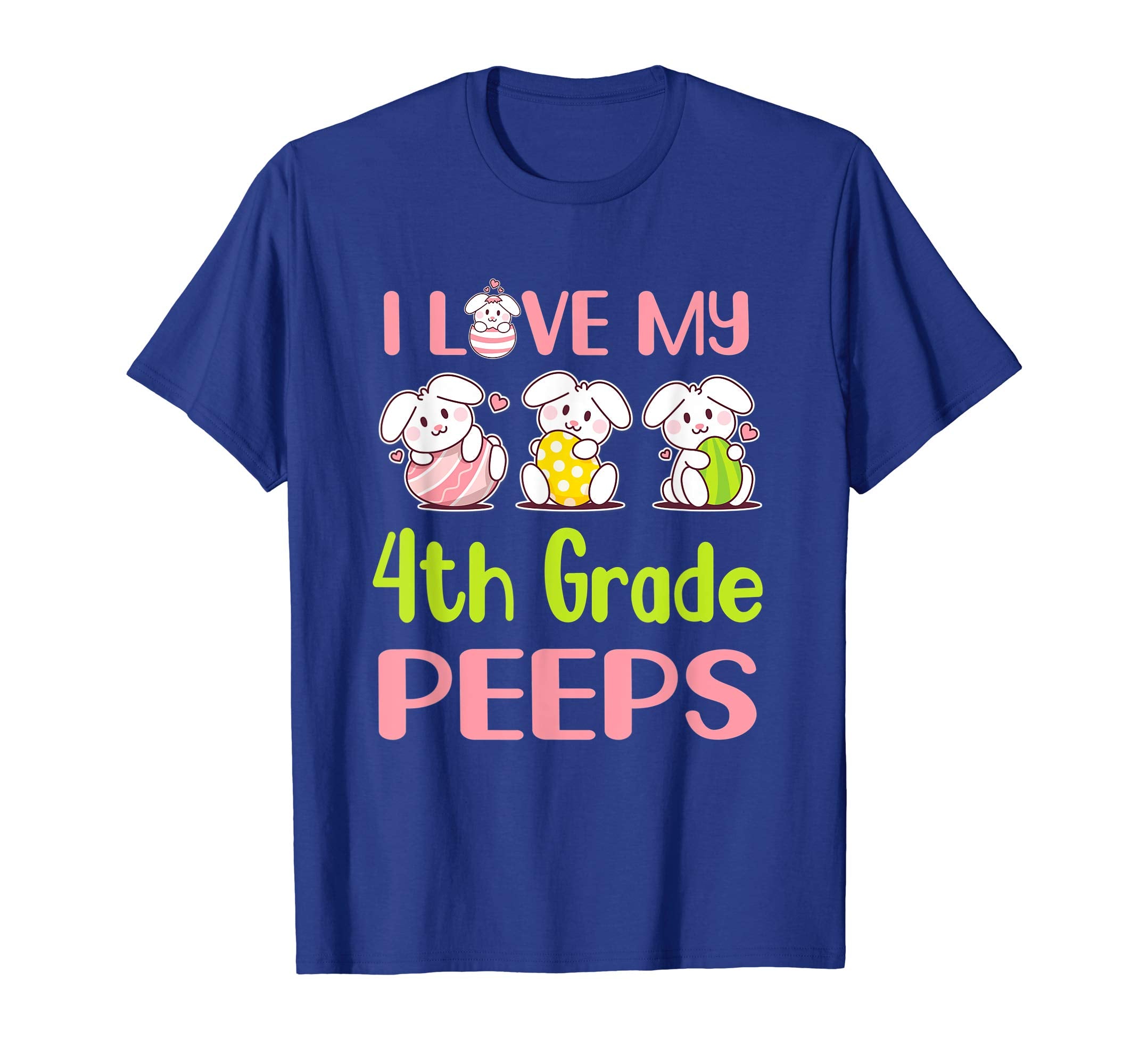 I Love My 4Th Grade Peeps Happy Easter Teacher Shirt