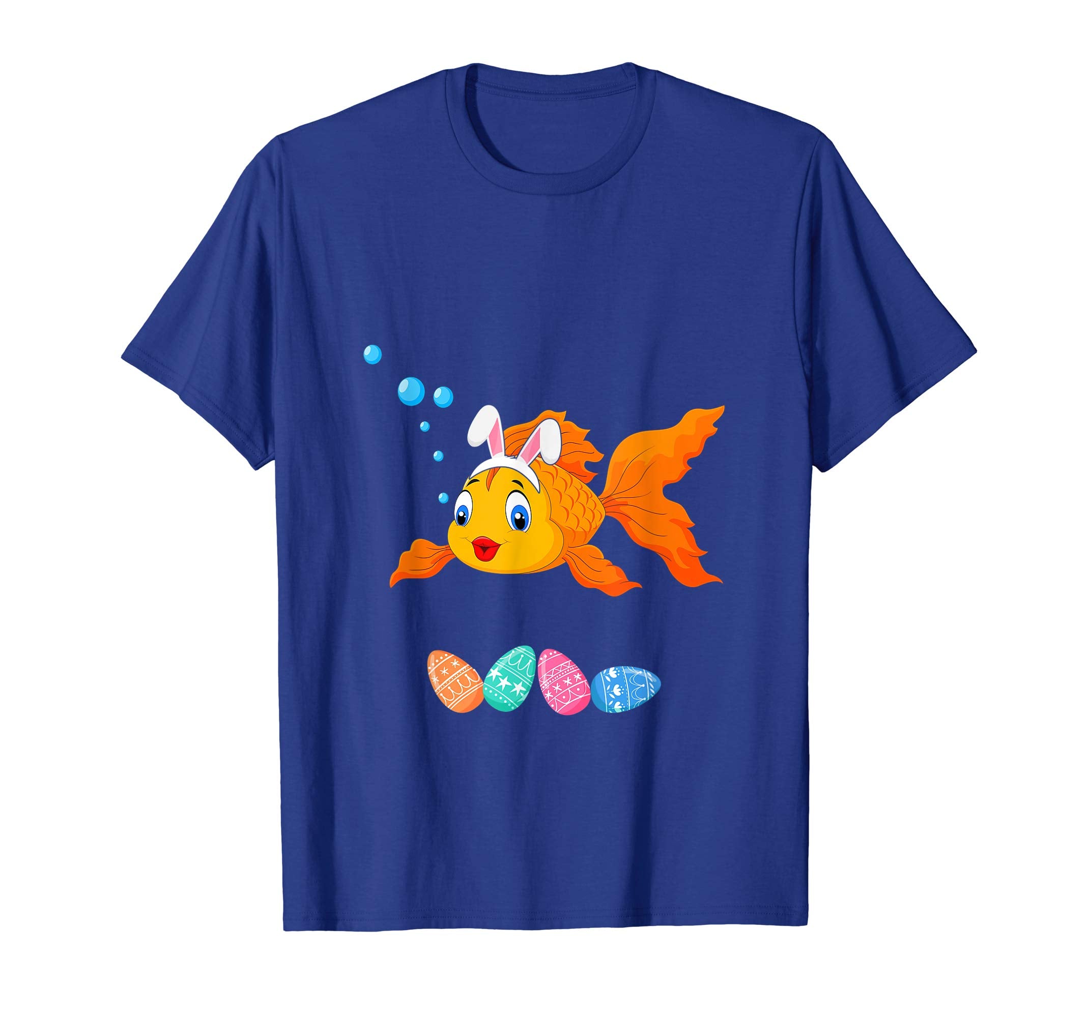 Funny Easter Goldfish With Bunny Ears And Eggs T Shirt