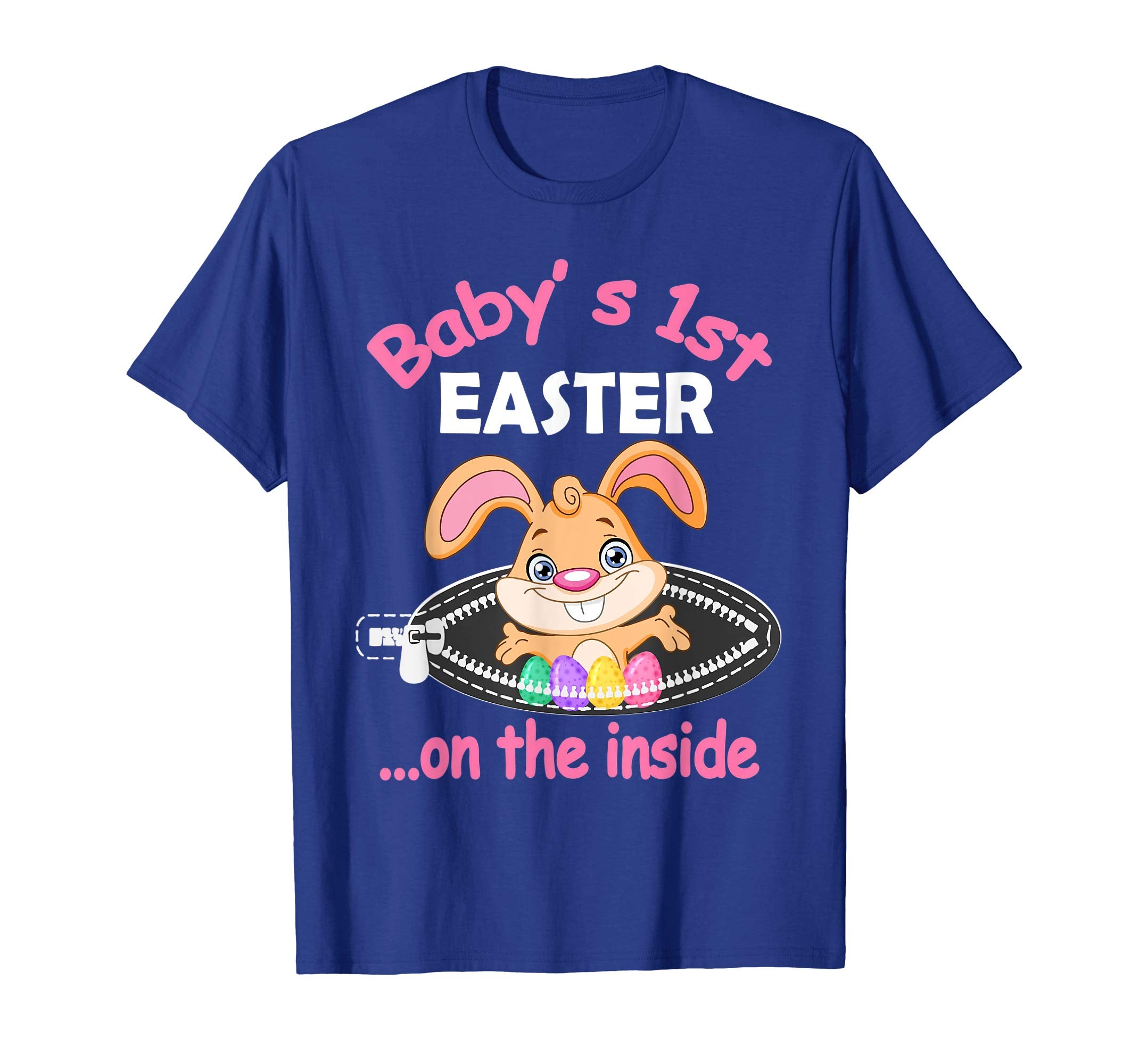 Pregnant Bunny &amp; Eggs Baby's 1st Easter On The Inside Shirt