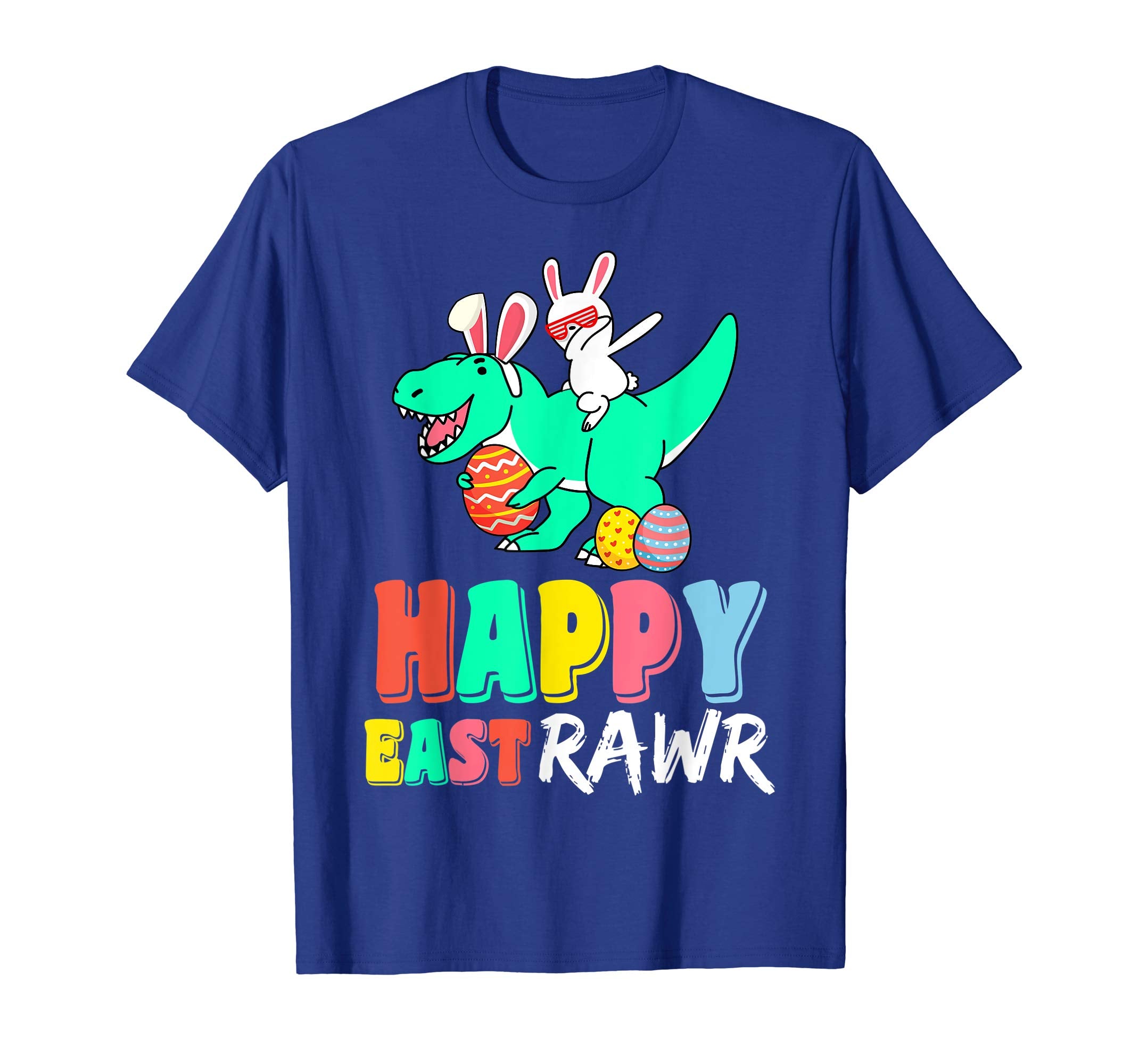 Happy Eastrawr T Rex Dinosaur Bunny Dabbing Easter Egg Shirt
