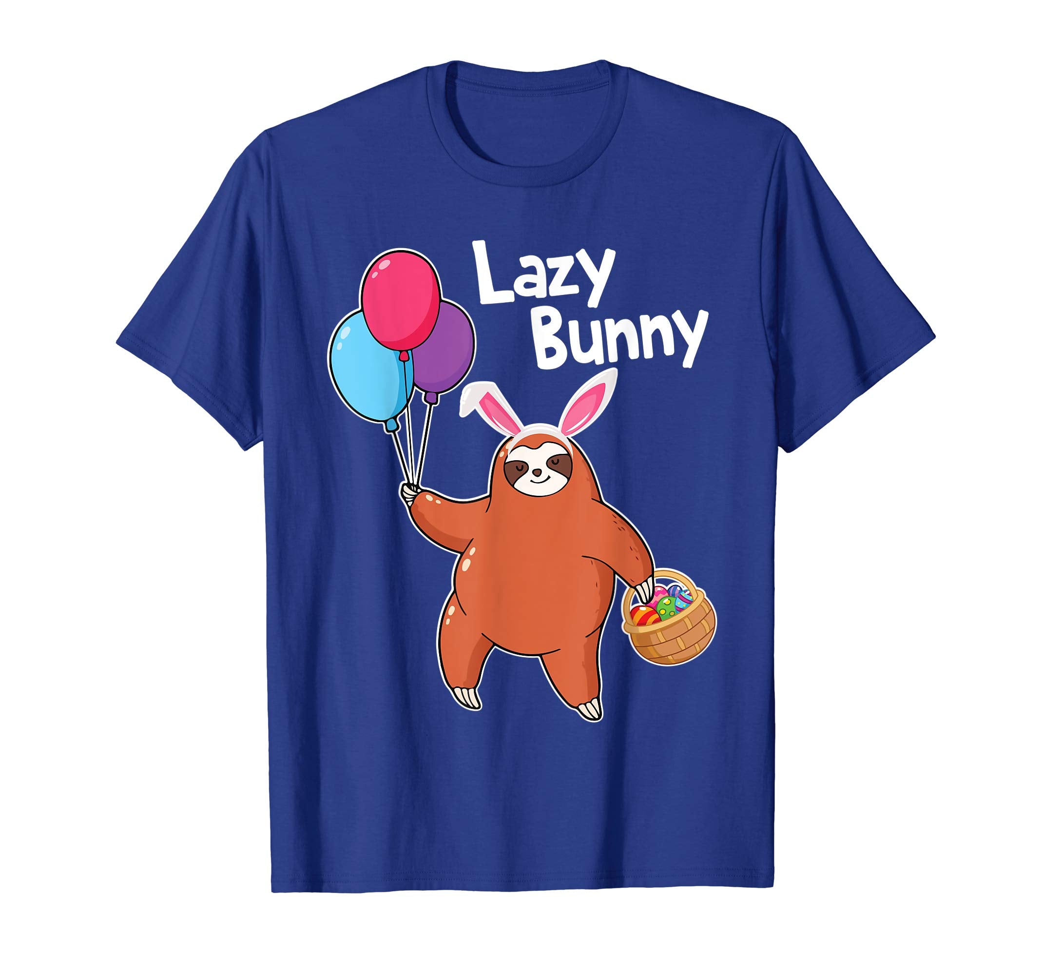 Sloth Playing Balloons Easter Eggs Happy Shirt Lazy Bunny