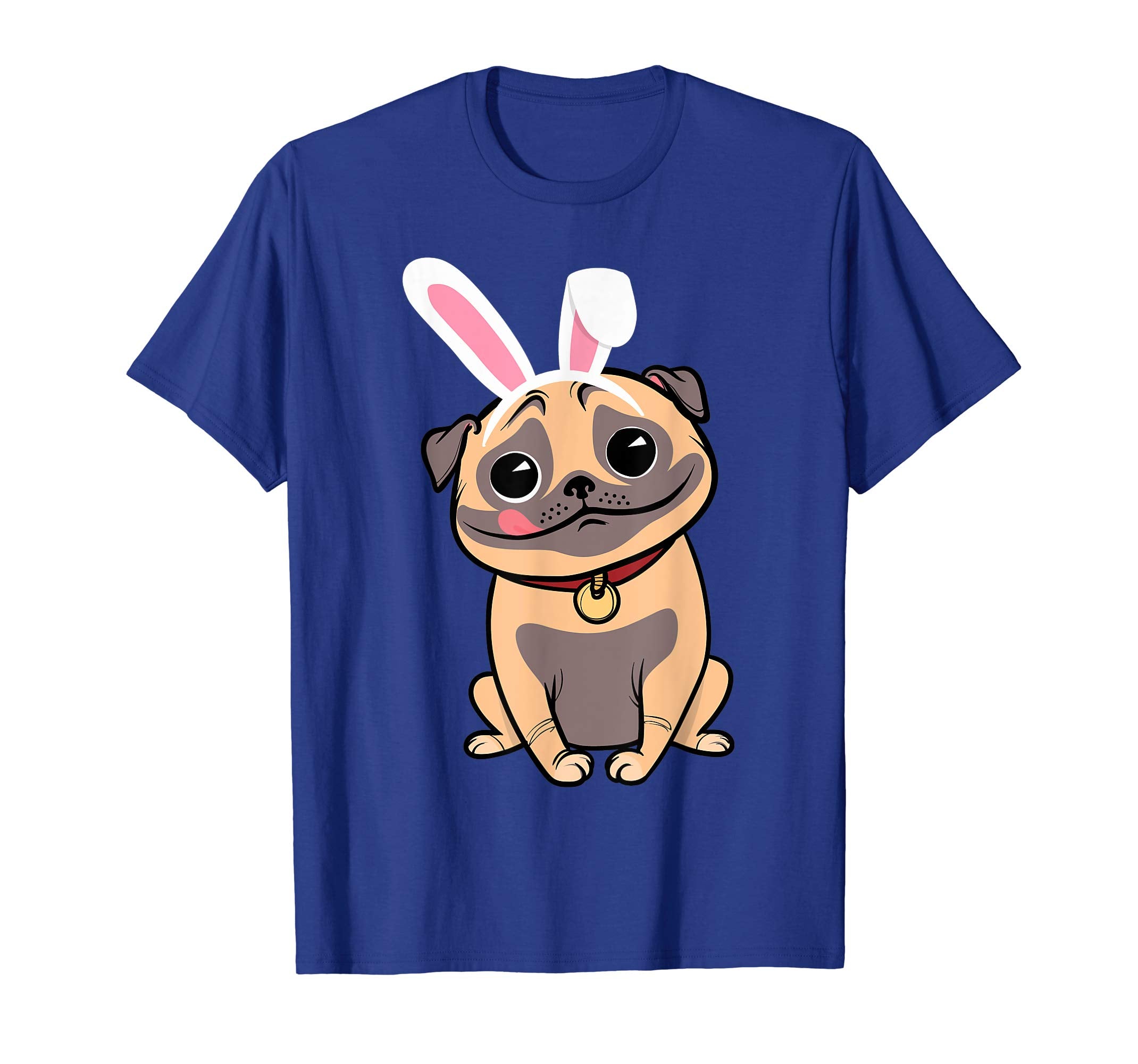 Pug Dog With Bunny Rabbit Hat Easter Happy Day Shirt