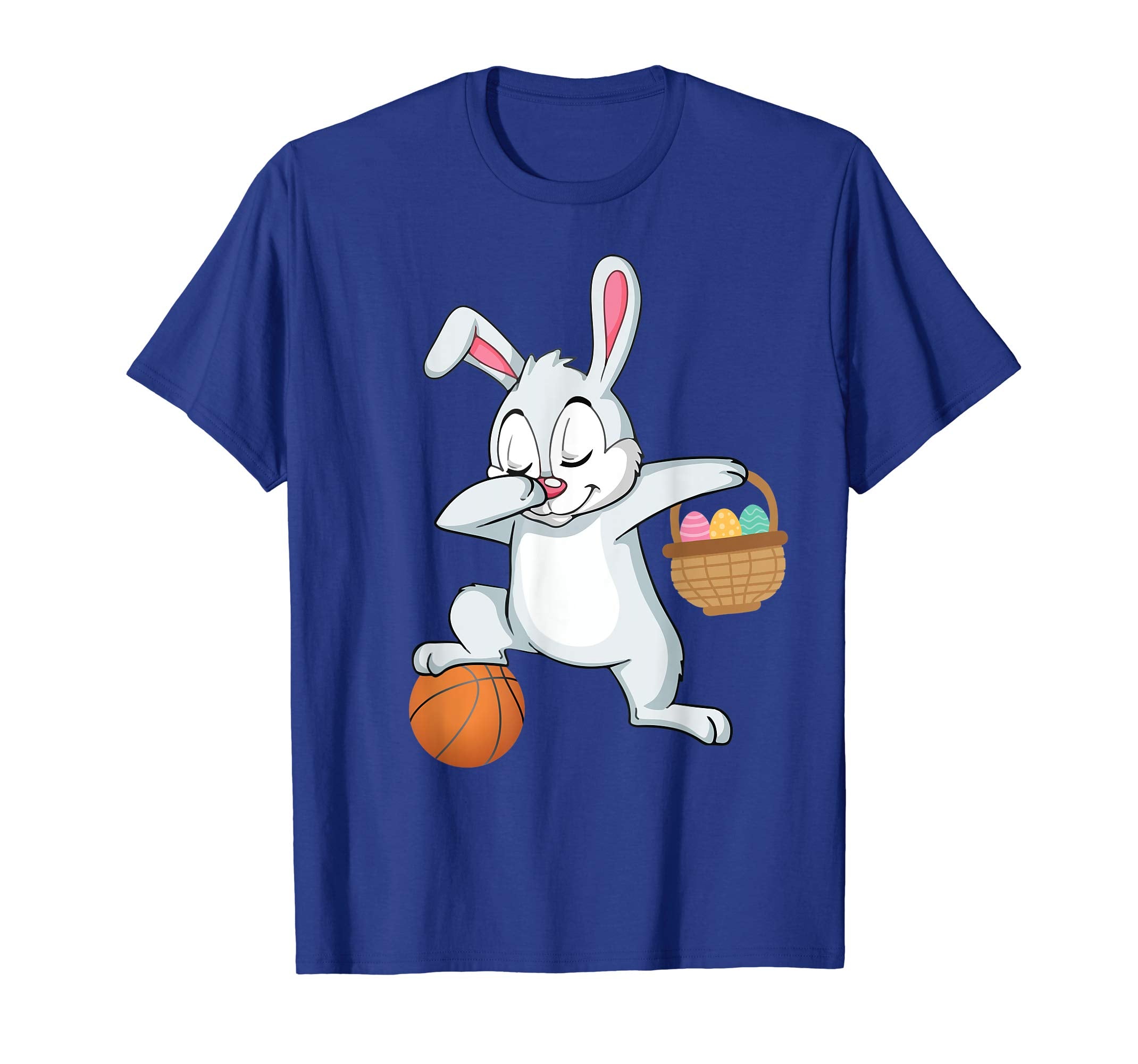 Bunny Rabbit &amp; Easter Eggs Dabbing Playing Basketball Shirt