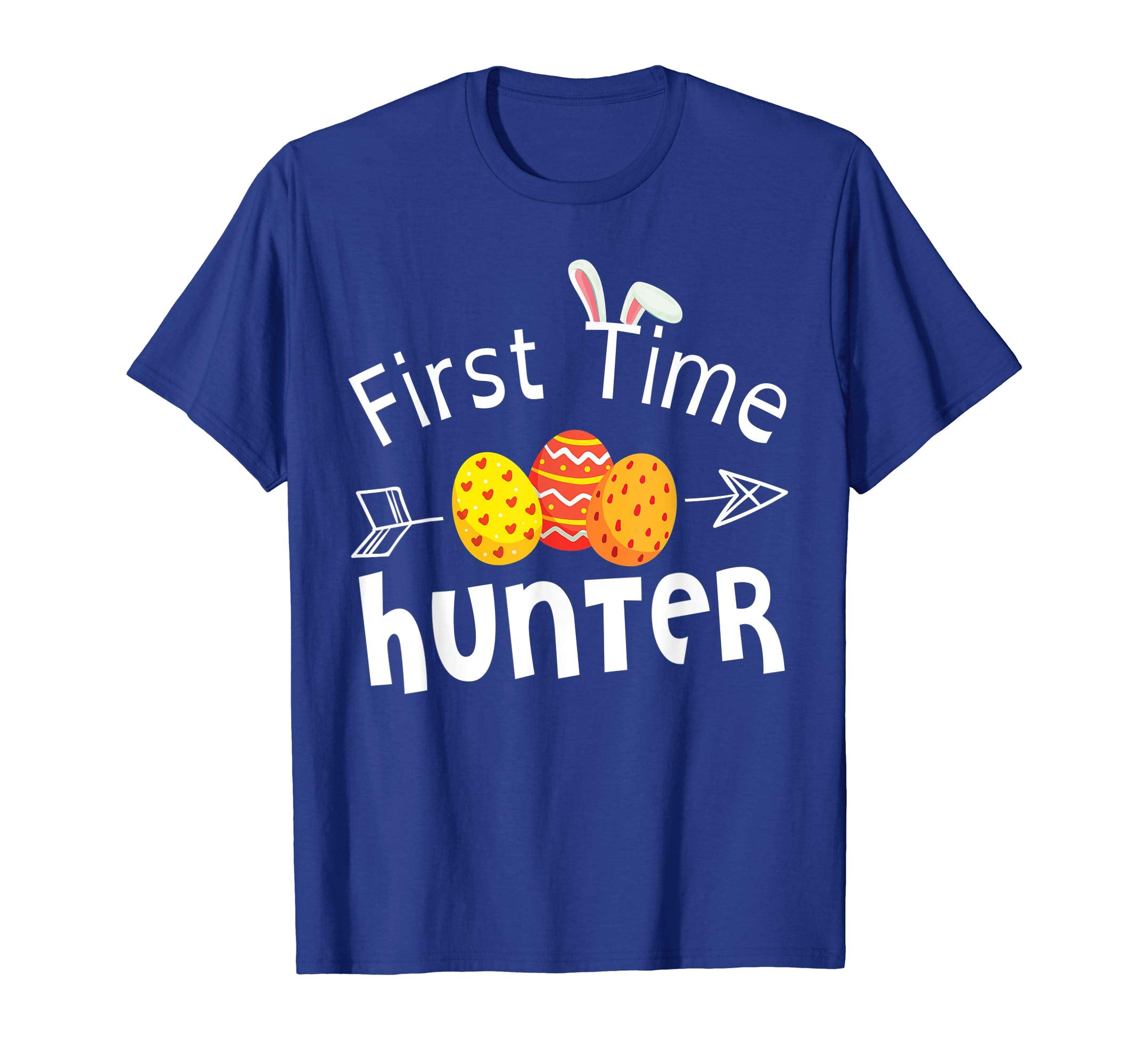 Bunny Face Arrow And Easter Eggs Shirt First Time Hunter
