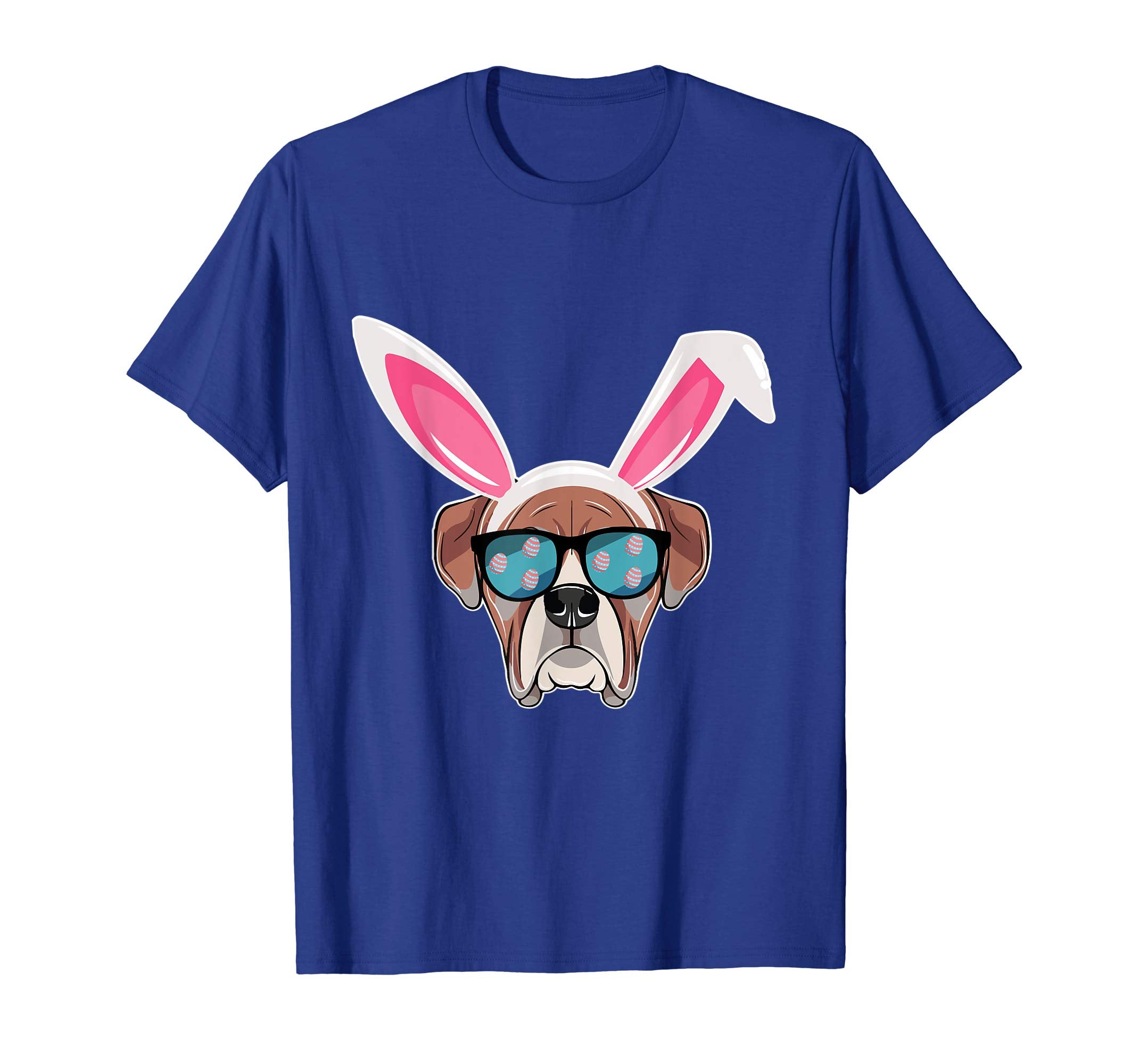 Boxer Dog Cool Sunglass Bunny Hat Happy Easter Day Shirt