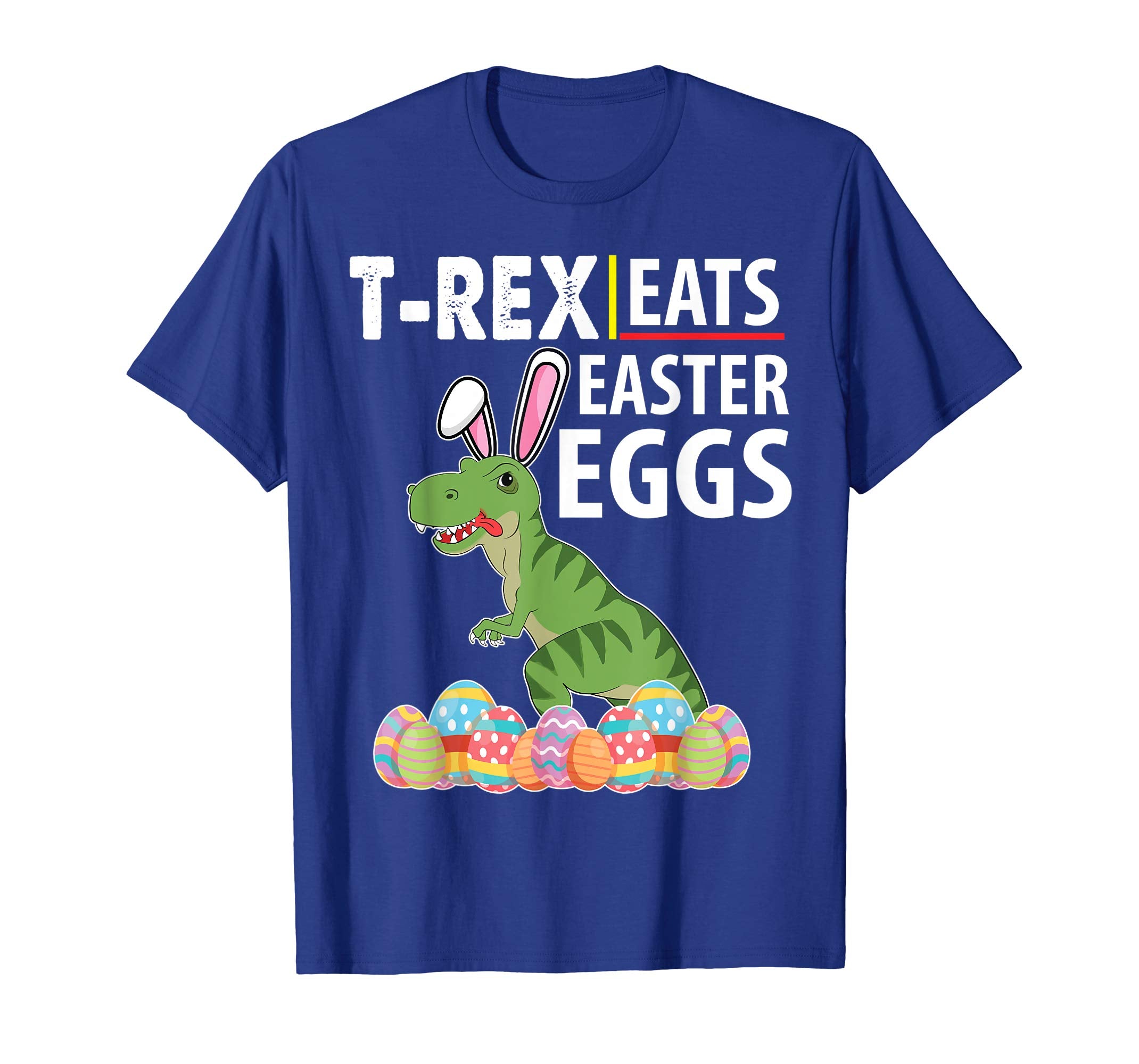 Bunny Dinosaur T-rex Eats Easter Eggs Happy Easter Day Shirt