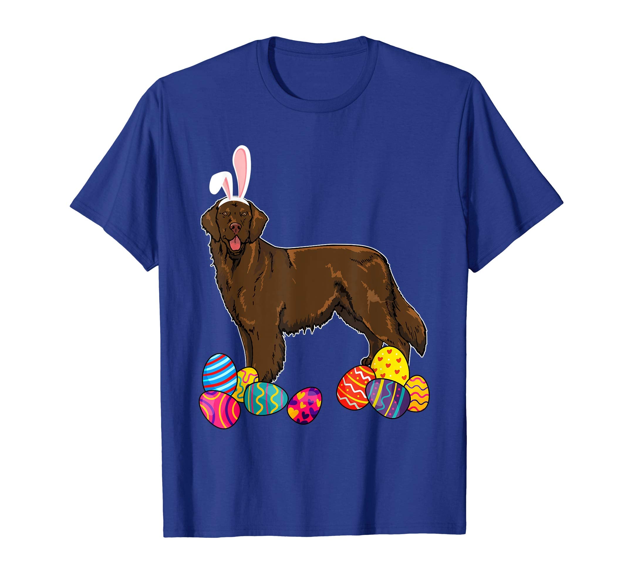Flat Coated Bunny Ear With Egg Easter Easter Day Shirt
