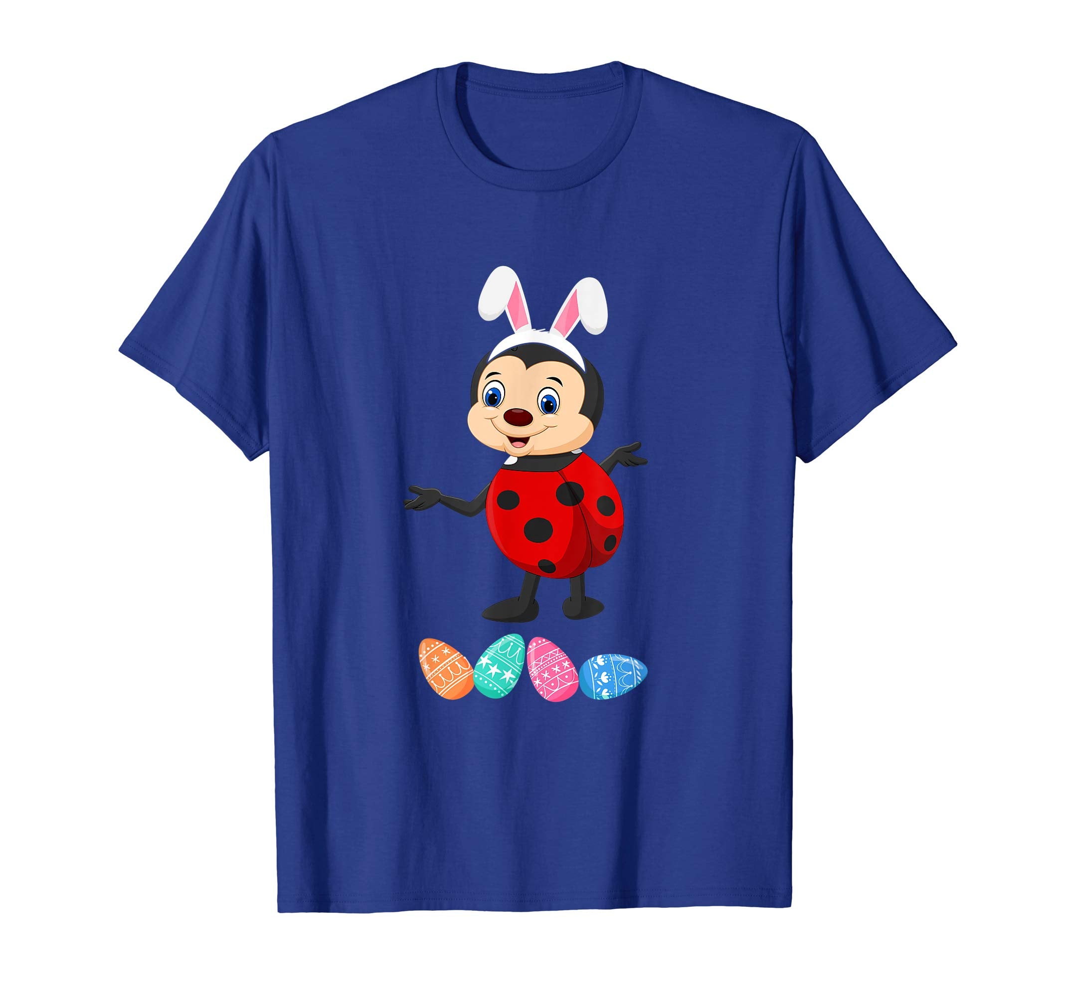 Funny Easter Ladybug With Bunny Ears And Eggs T Shirt