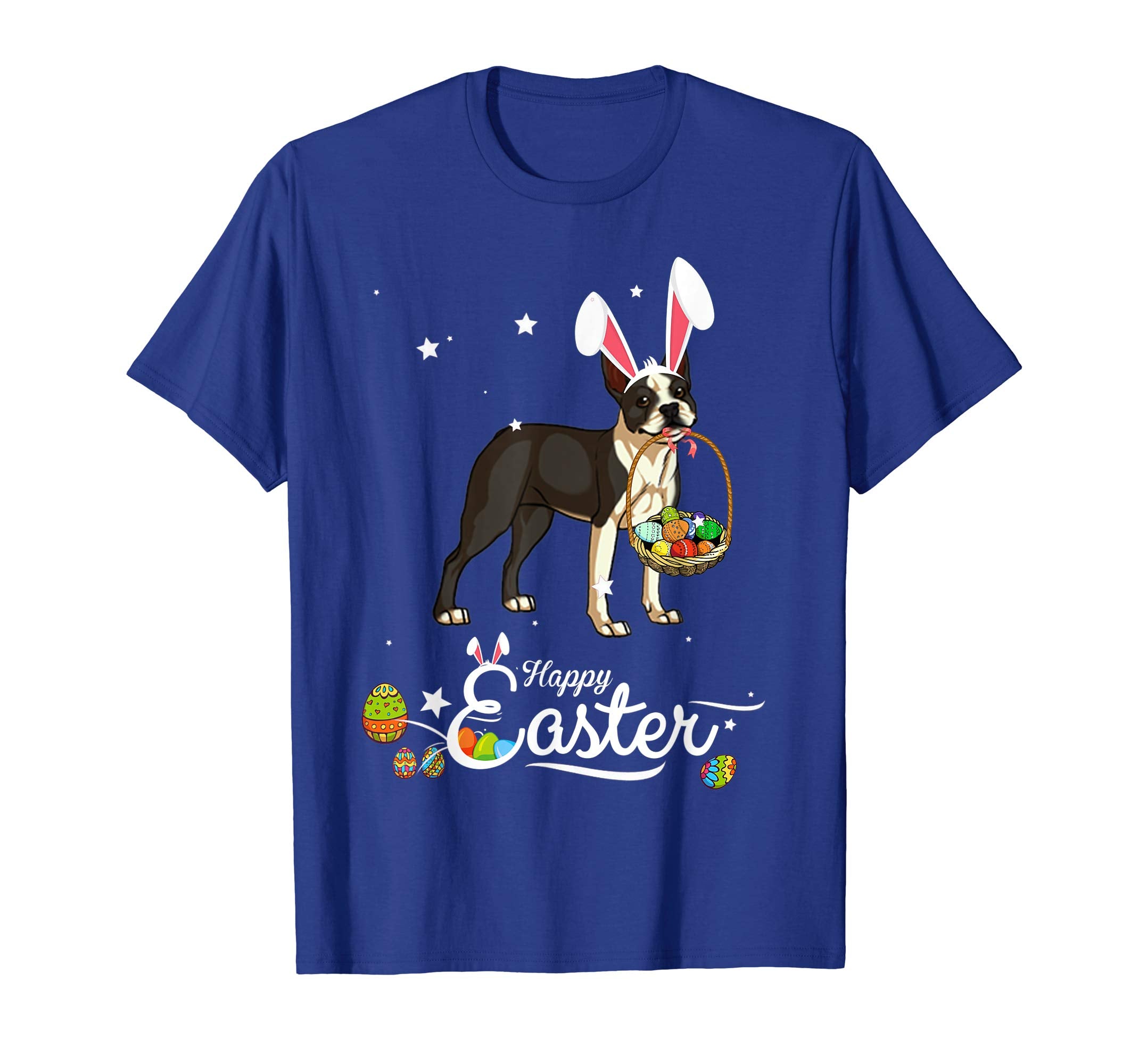 Boston Terrier Dog With Bunny Hat Easter Costume T Shirt
