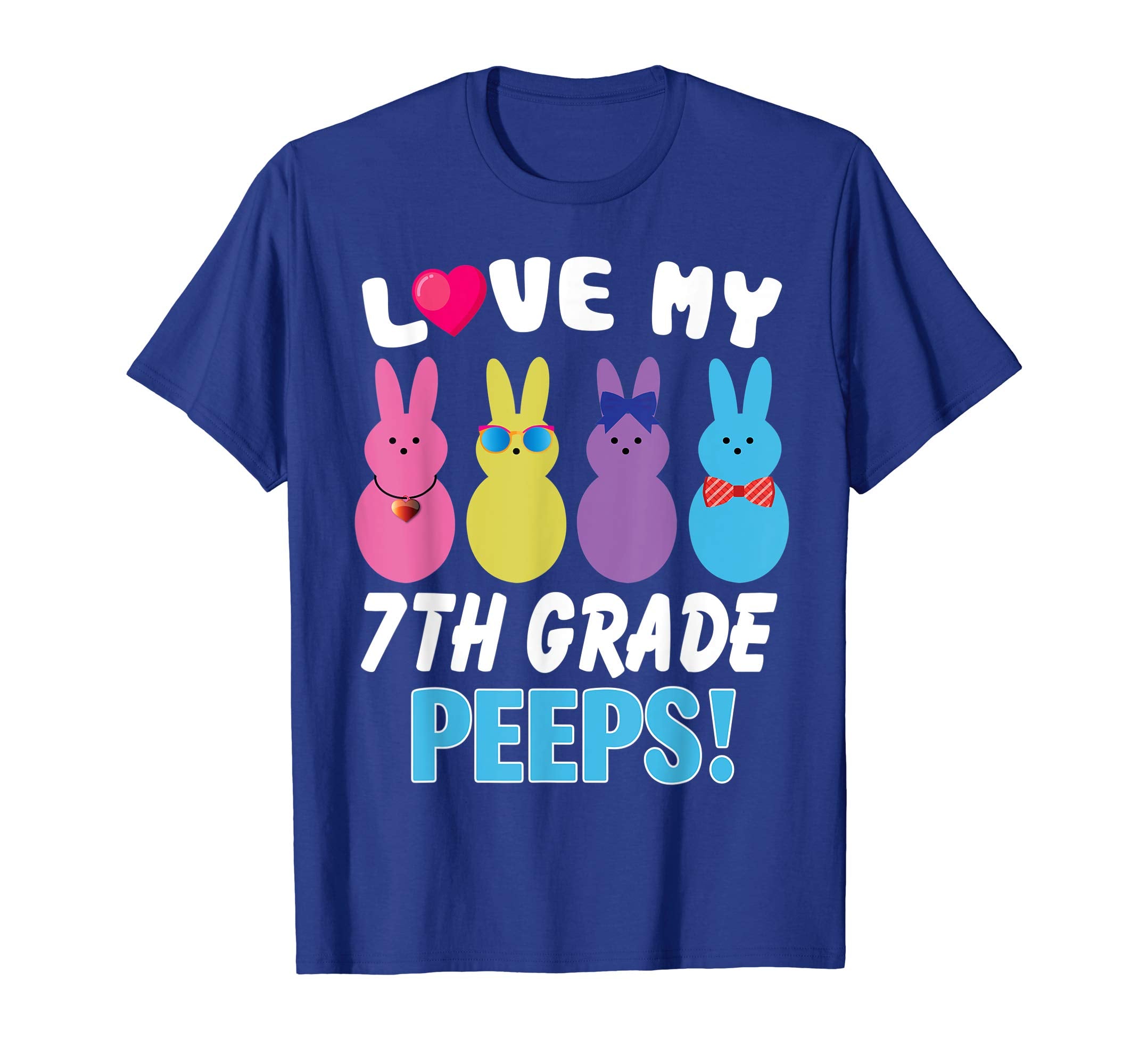 I Love My 7TH Grade Peeps Bunnies Happy Easter Teacher Shirt