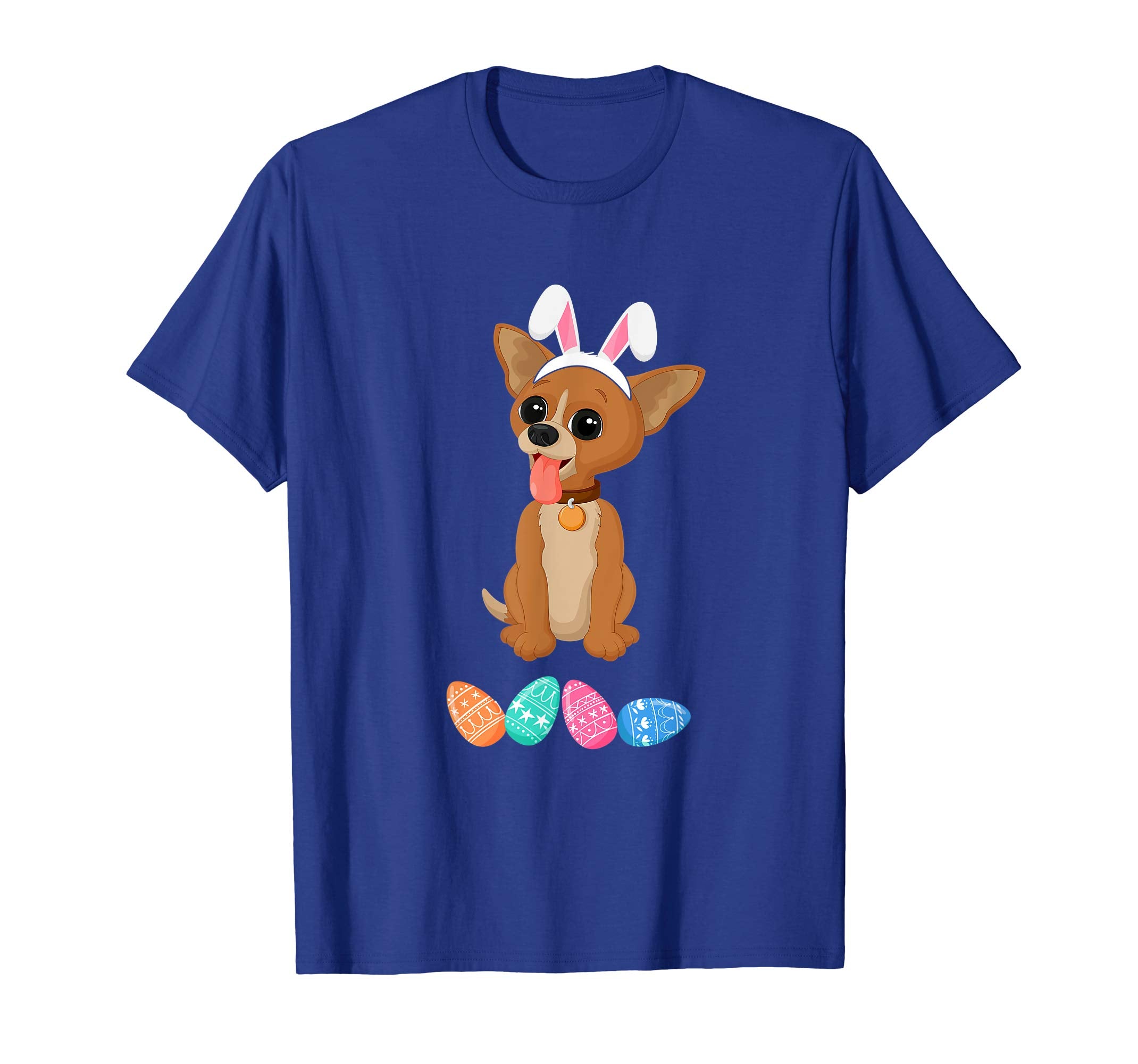 Funny Easter Chihuahua With Bunny Ears And Eggs T Shirt