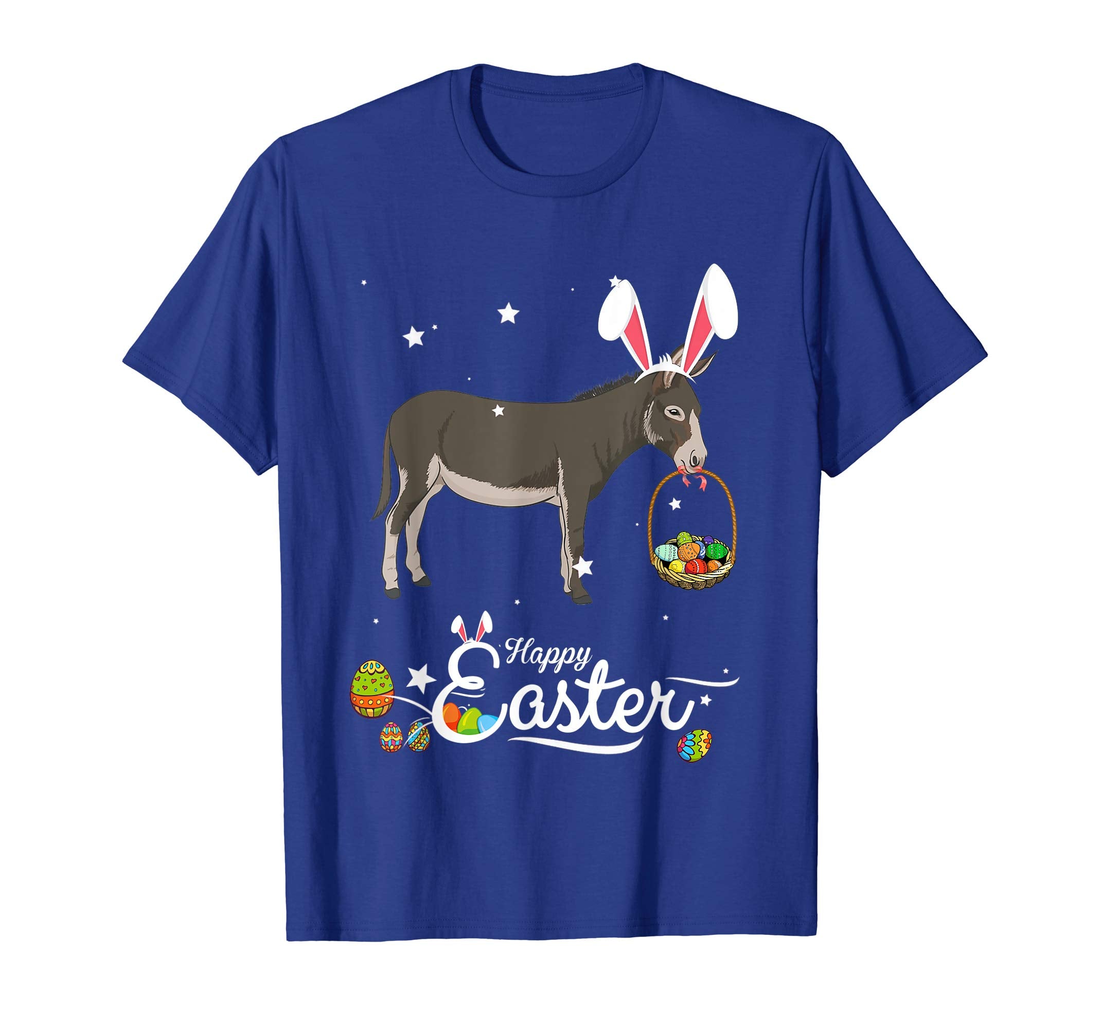 Cute Easter Donkey with Bunny Ears and Eggs T Shirt