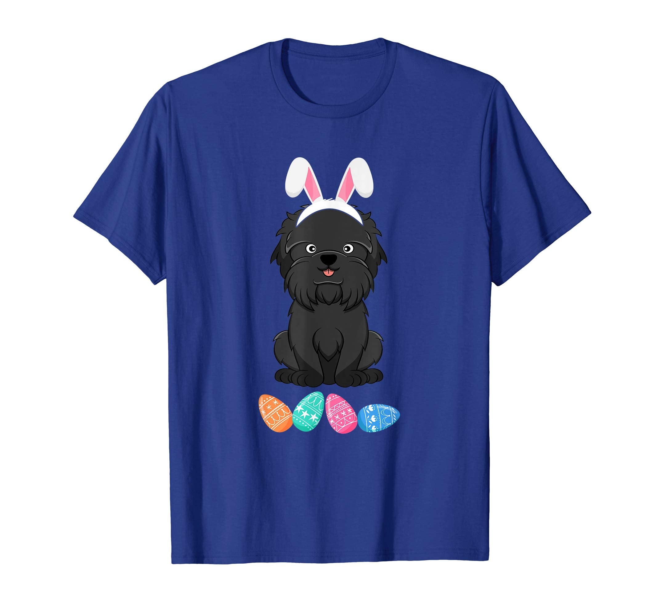 Funny Easter Affenpinscher With Bunny Ears And Eggs T Shirt