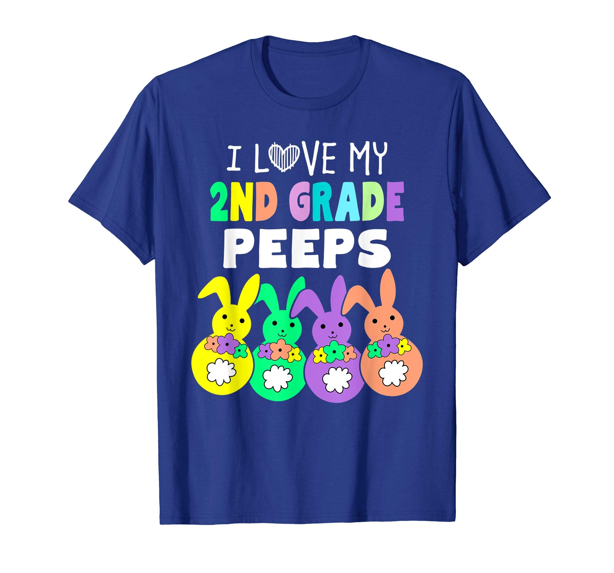 I Love My Second 2nd Grade Peeps Happy Easter Teacher Shirt