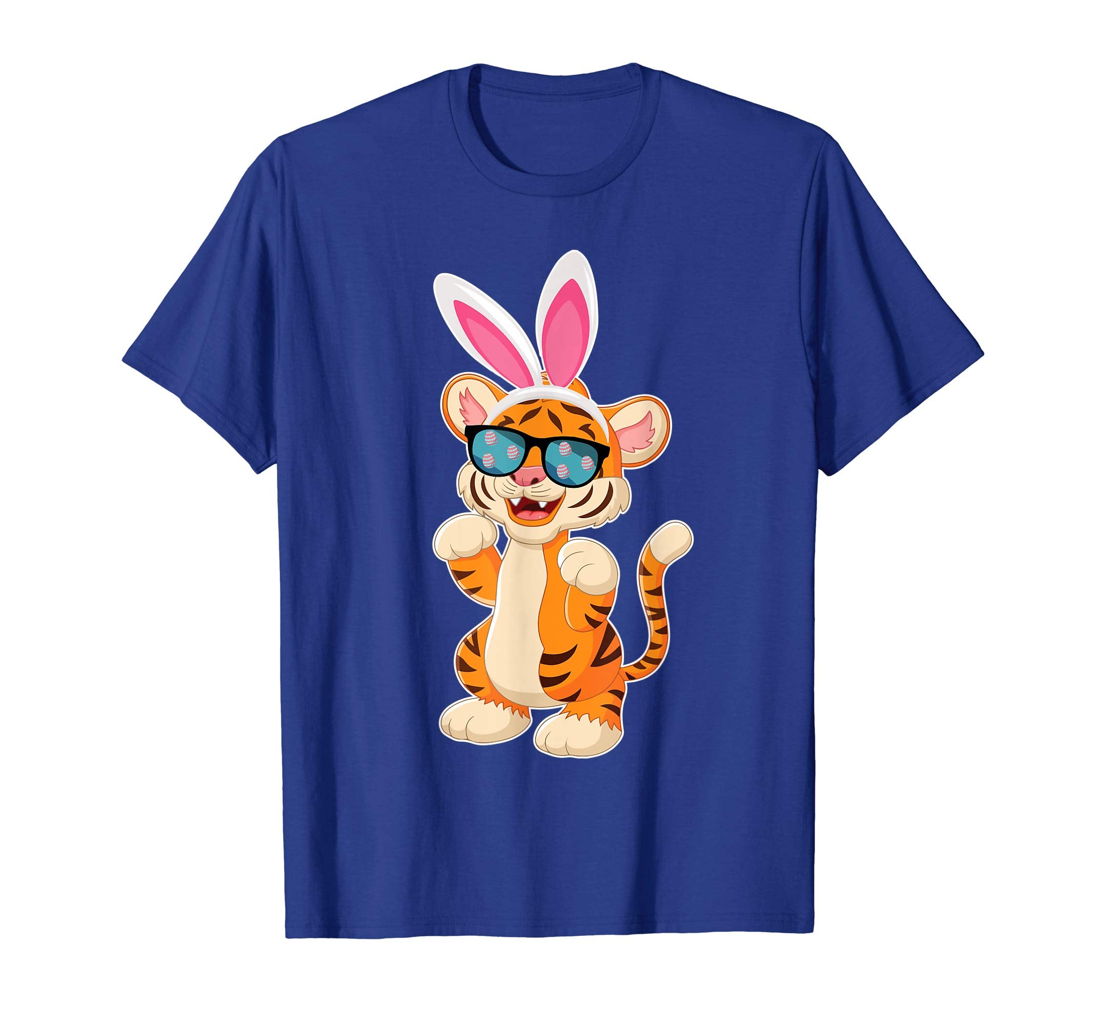 Tiger Dog Cool Sunglass Bunny Hat Happy Easter Day Shirt