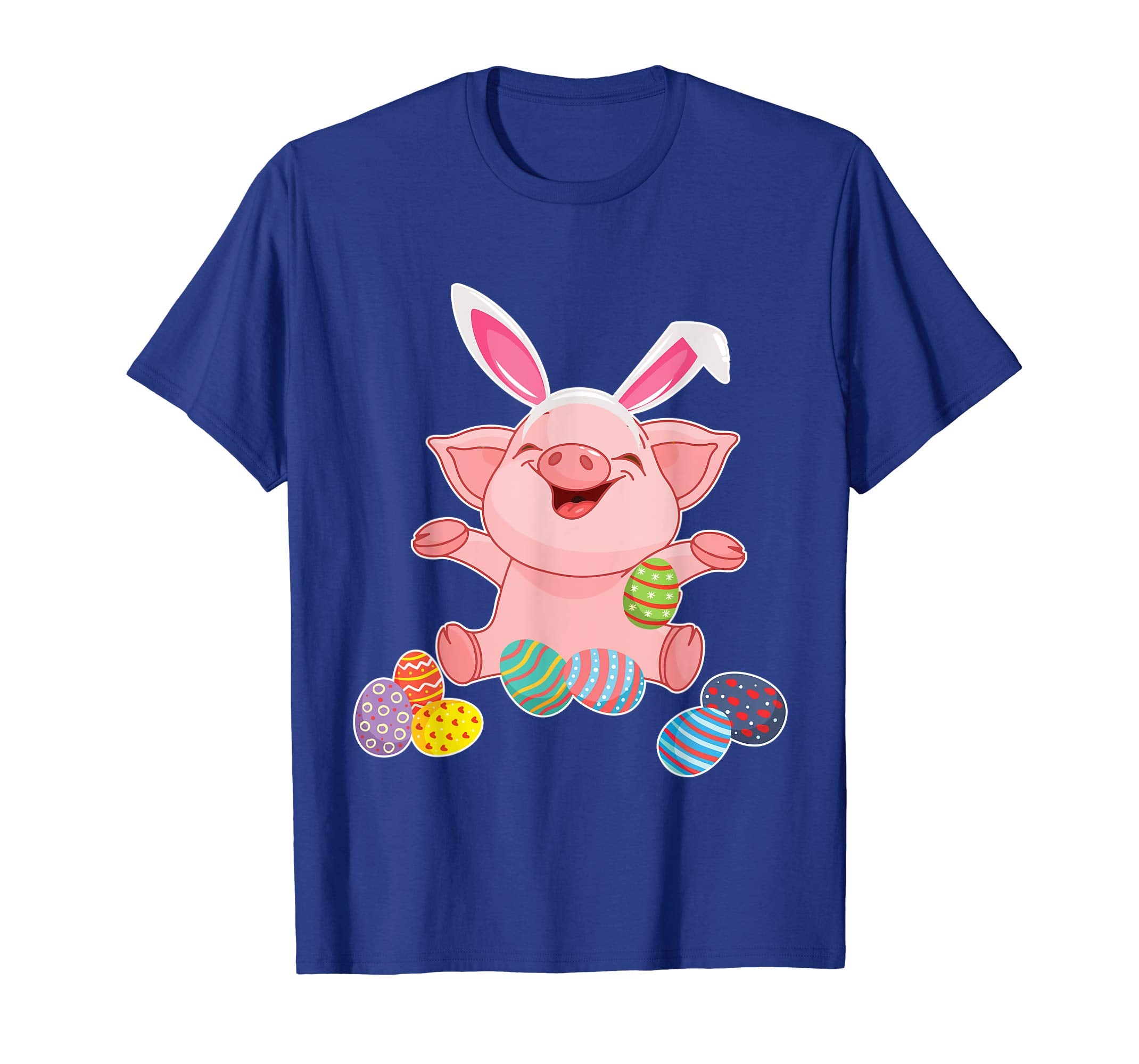 Pig And Bunny Rabbit Hat Playing Easter Eggs Happy Day Shirt