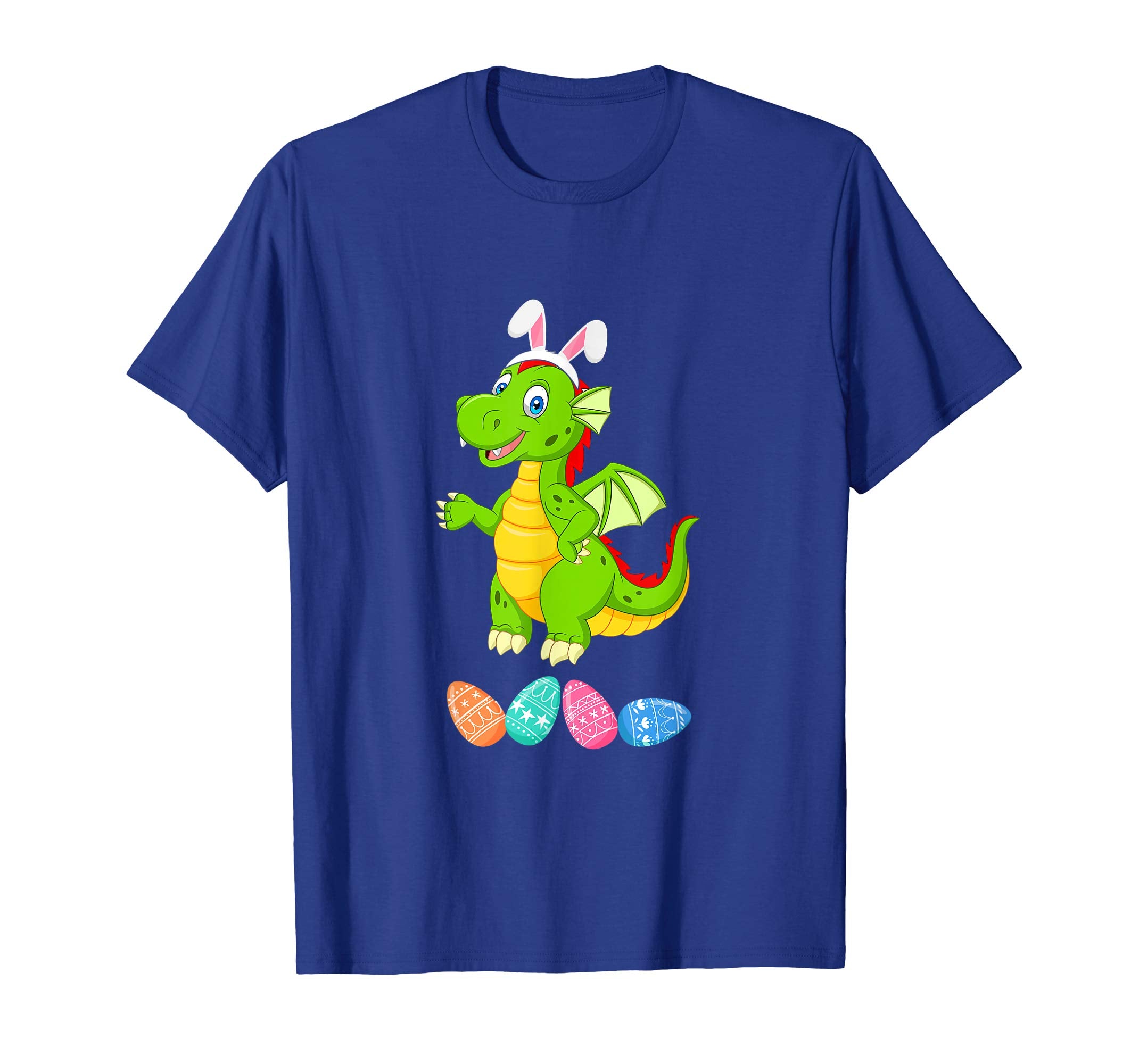 Funny Easter Dragon With Bunny Ears And Eggs T Shirt
