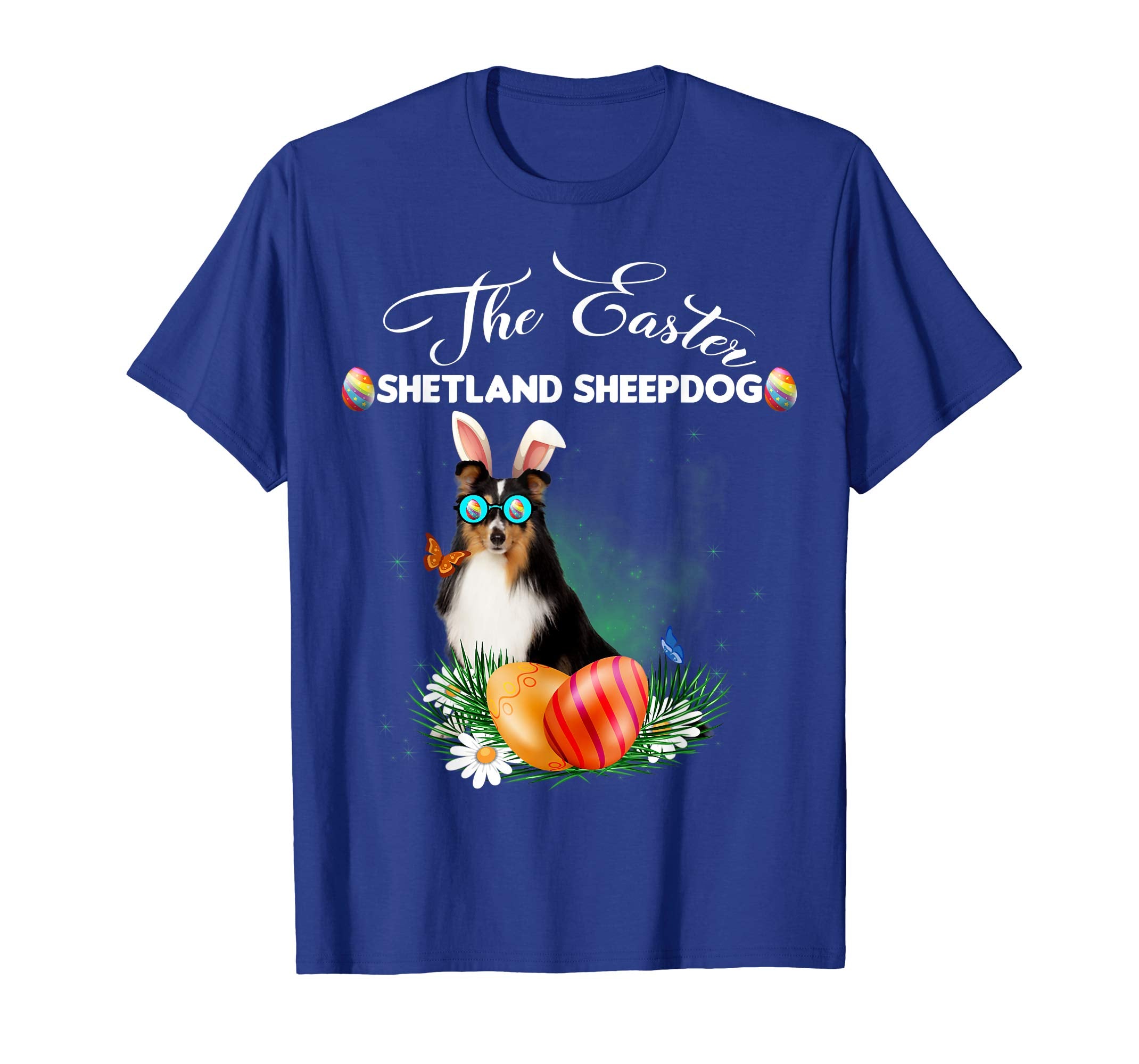 Shetland Sheepdog Bunny Easter Day Dog Gifts T-Shirt