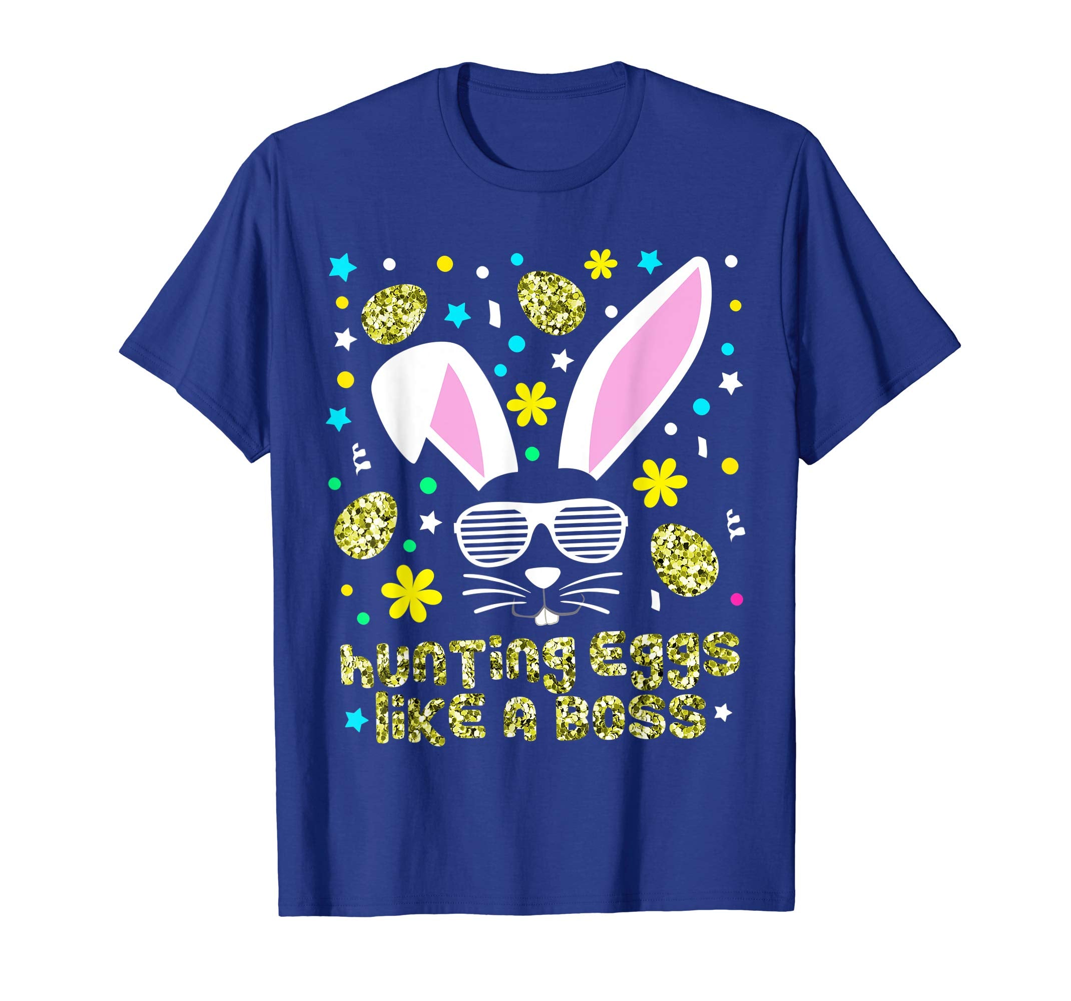 Cute Easter Bunny Shirt Hunting Eggs Gold Bling Tee Gift