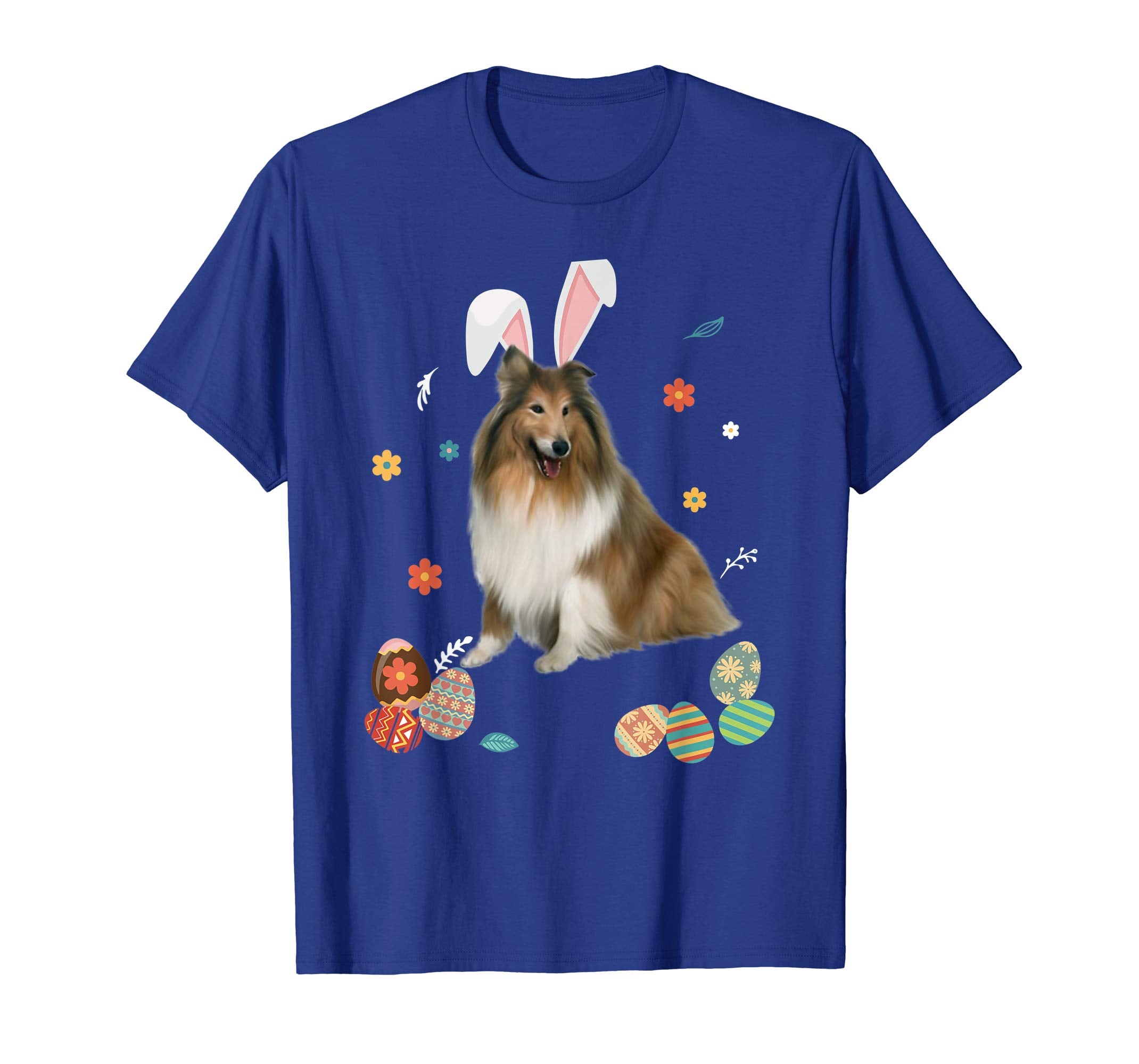 Collie Bunny Rabbit Happy Easter Day T-Shirt