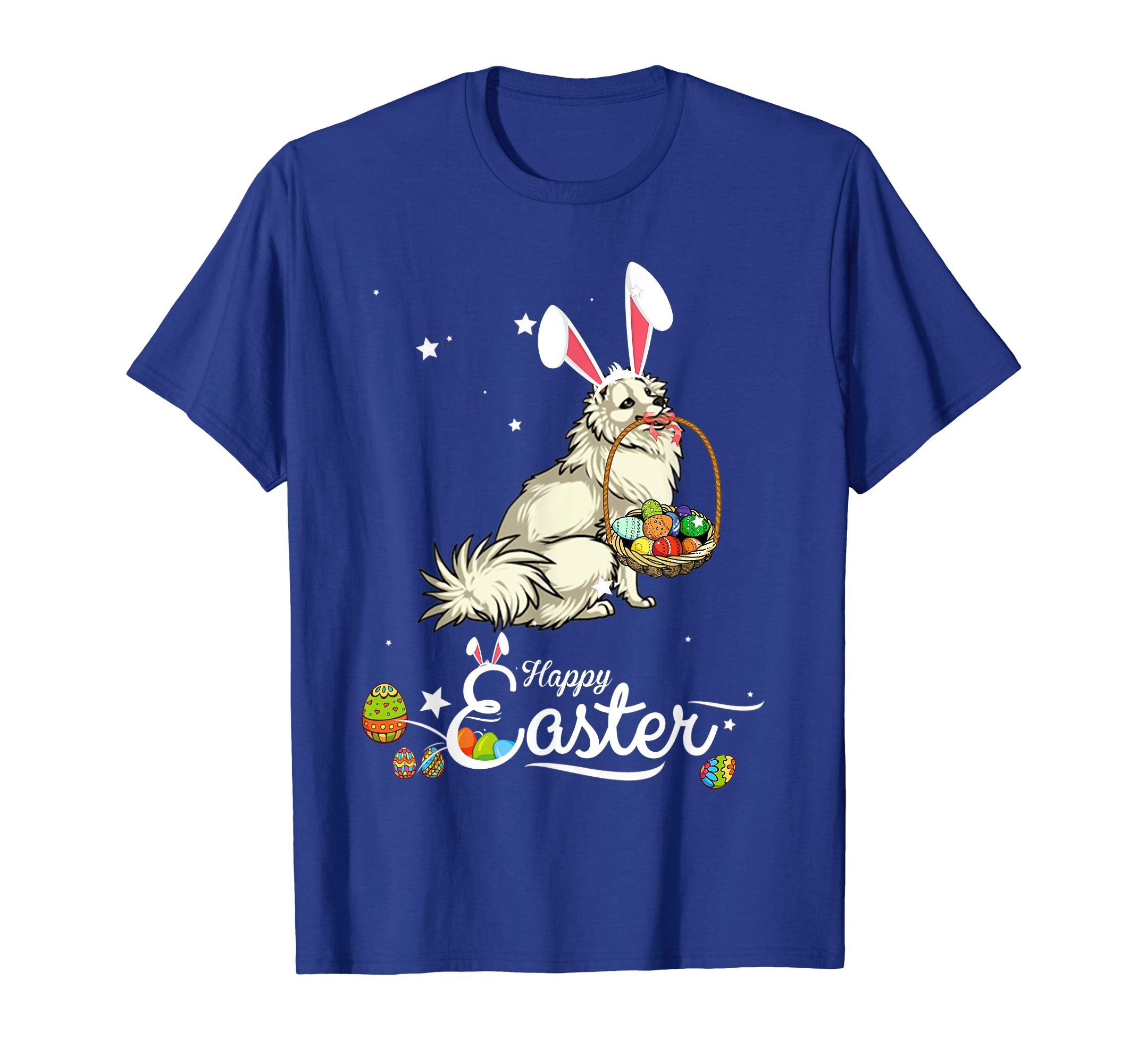 American Eskimo Dog With Bunny Hat Easter Costume T Shirt