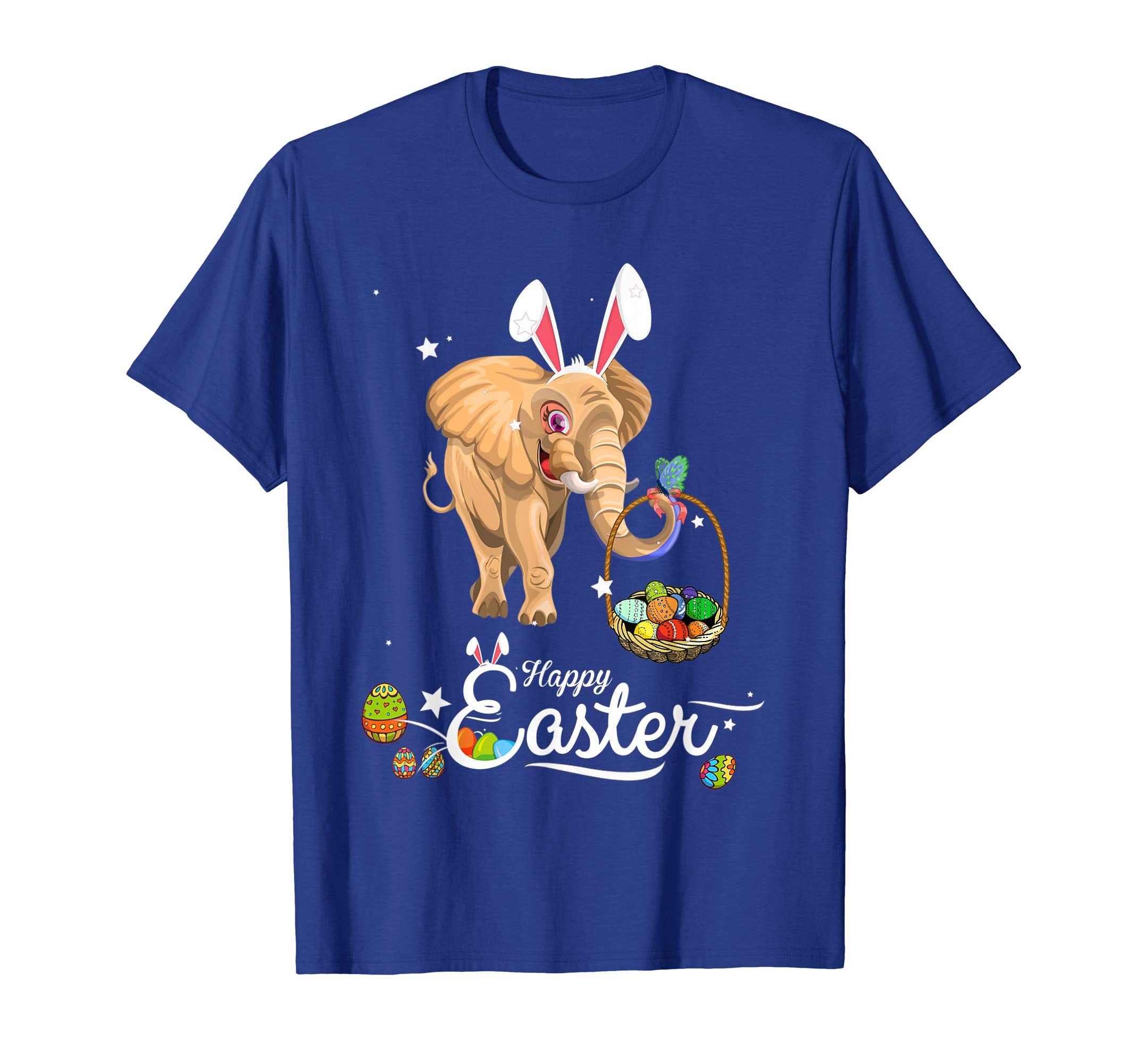Cute Easter elephant with Bunny Ears and Eggs T Shirt