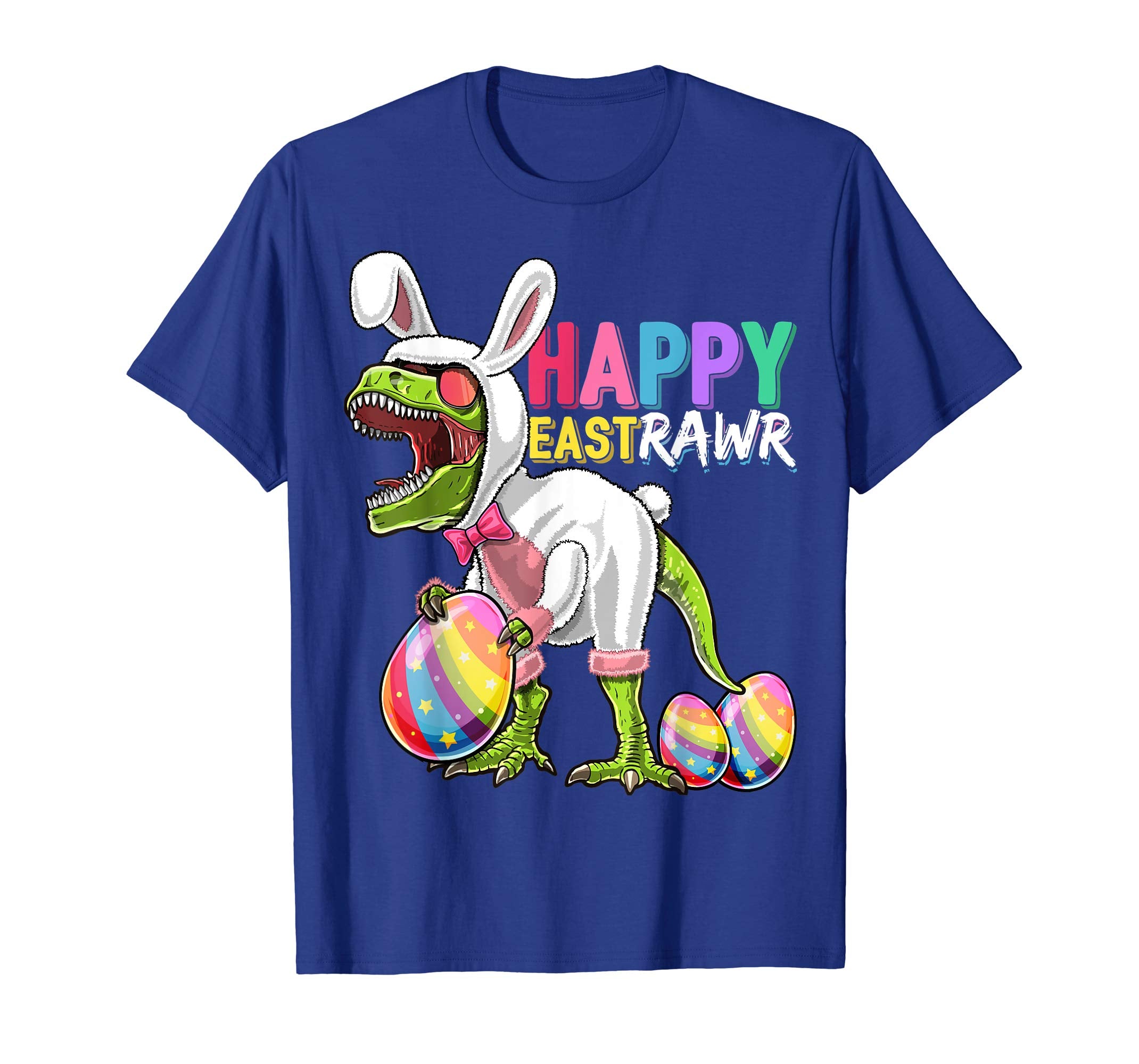 Happy Eastrawr T Rex Dinosaur Easter Bunny Egg Shirt Kids