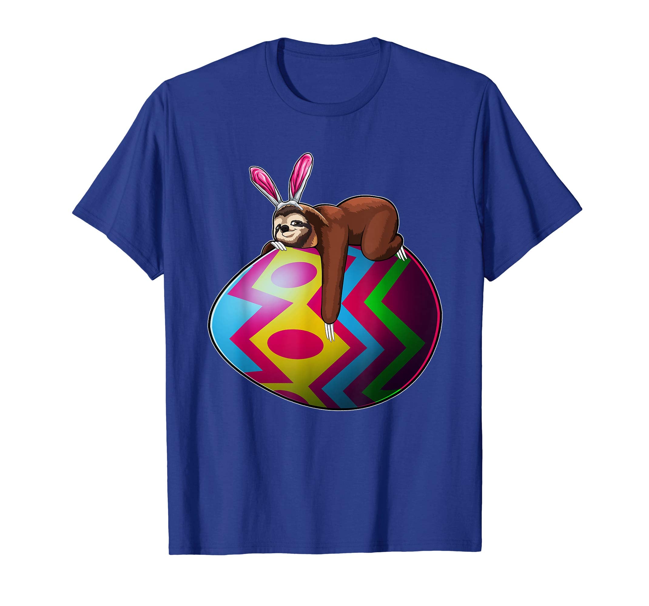 Easter Lazy Sloth T Shirt Men Women Kids Bunny Basket Eggs