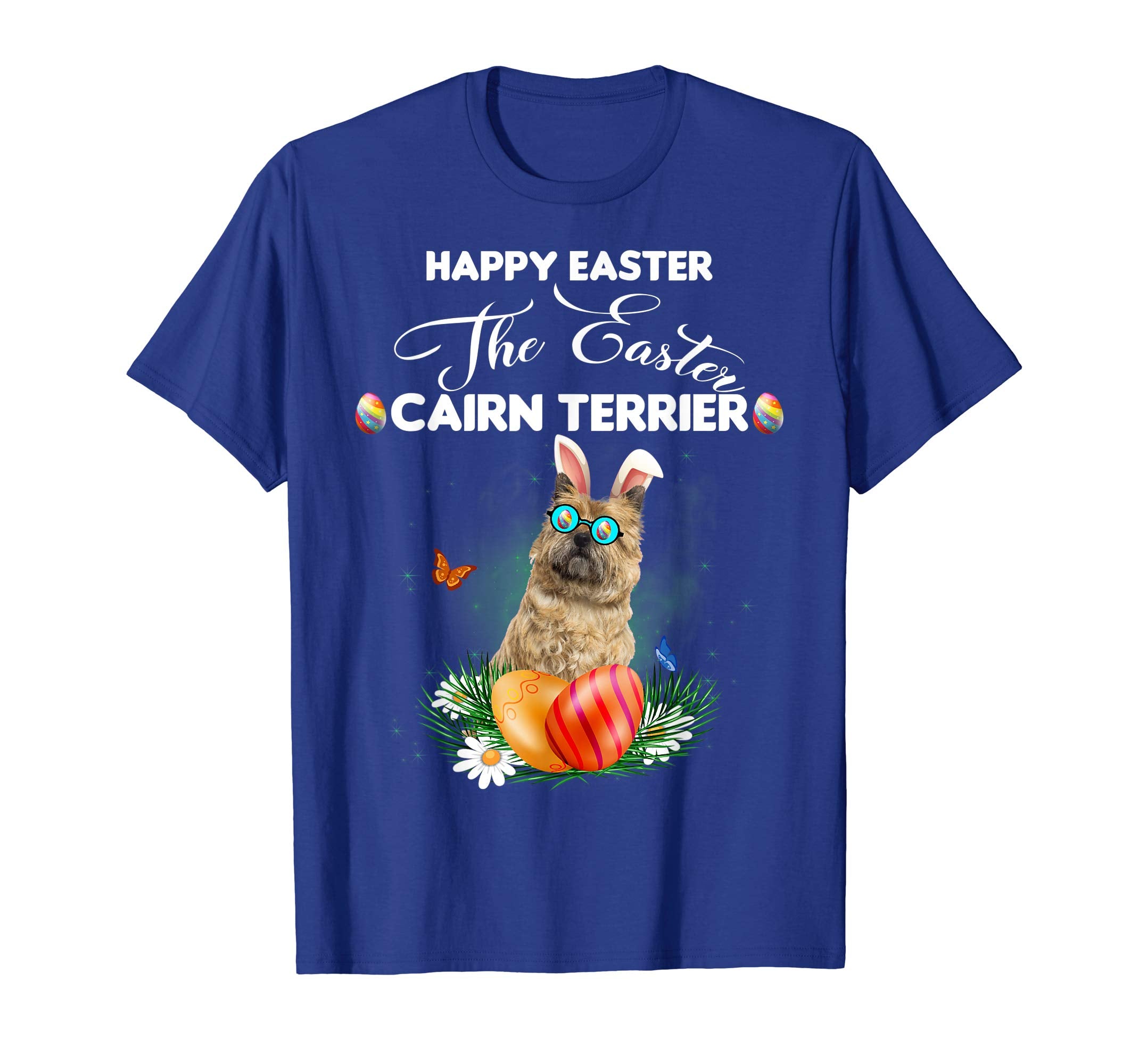 Cairn Terrier Dog Sunglass Bunny Happy Easter Day Tshirt