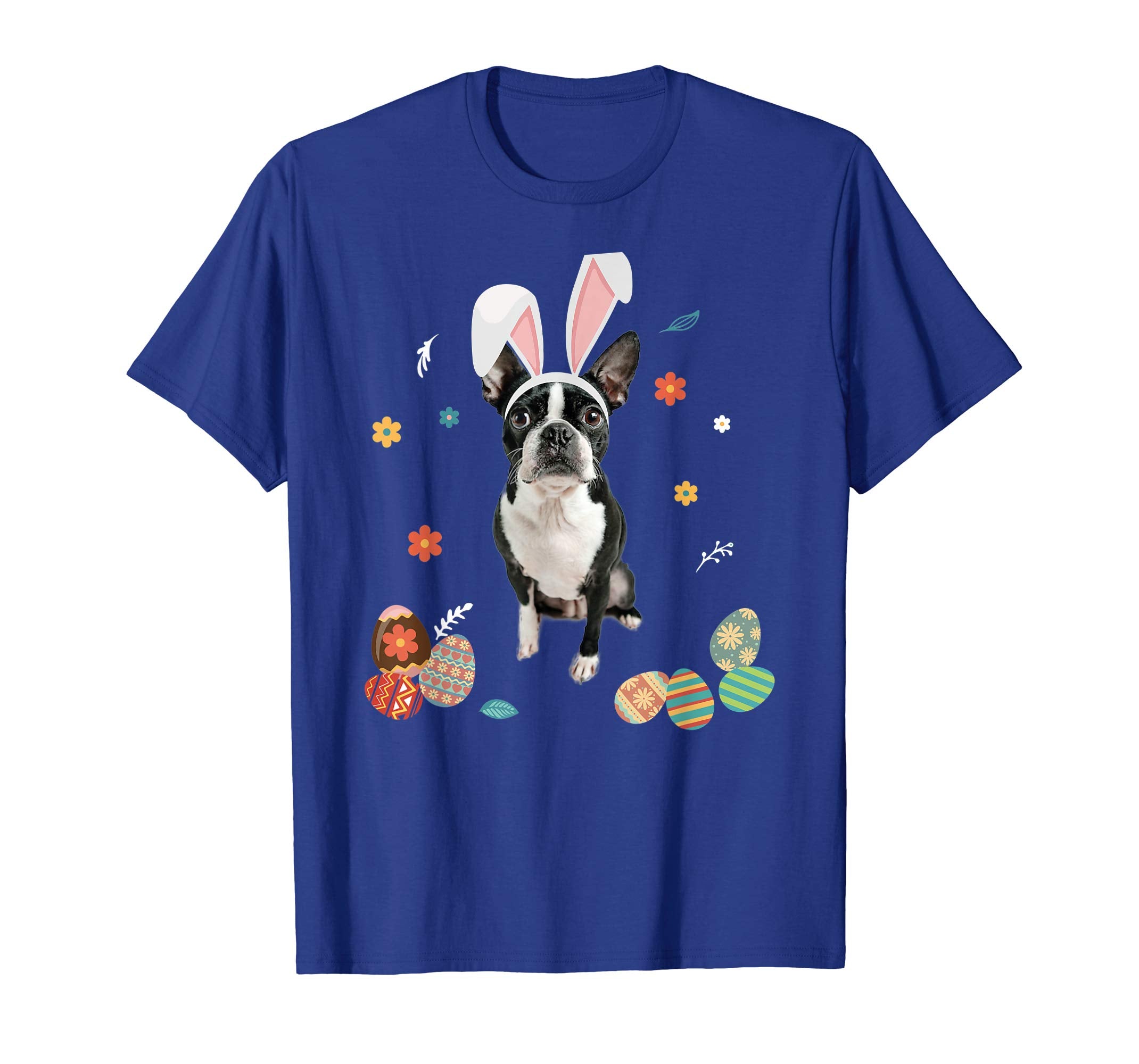 Boston Terrier Bunny Rabbit Happy Easter Day T-Shirt