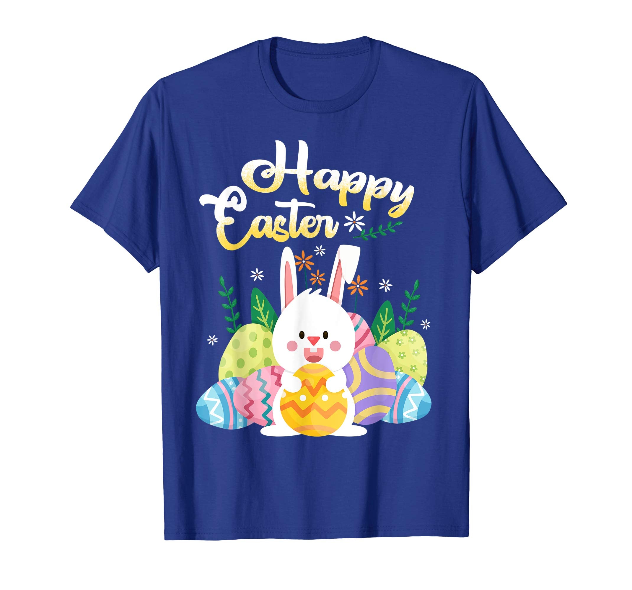 Happy Easter With Bunny Face And Eggs T-Shirt