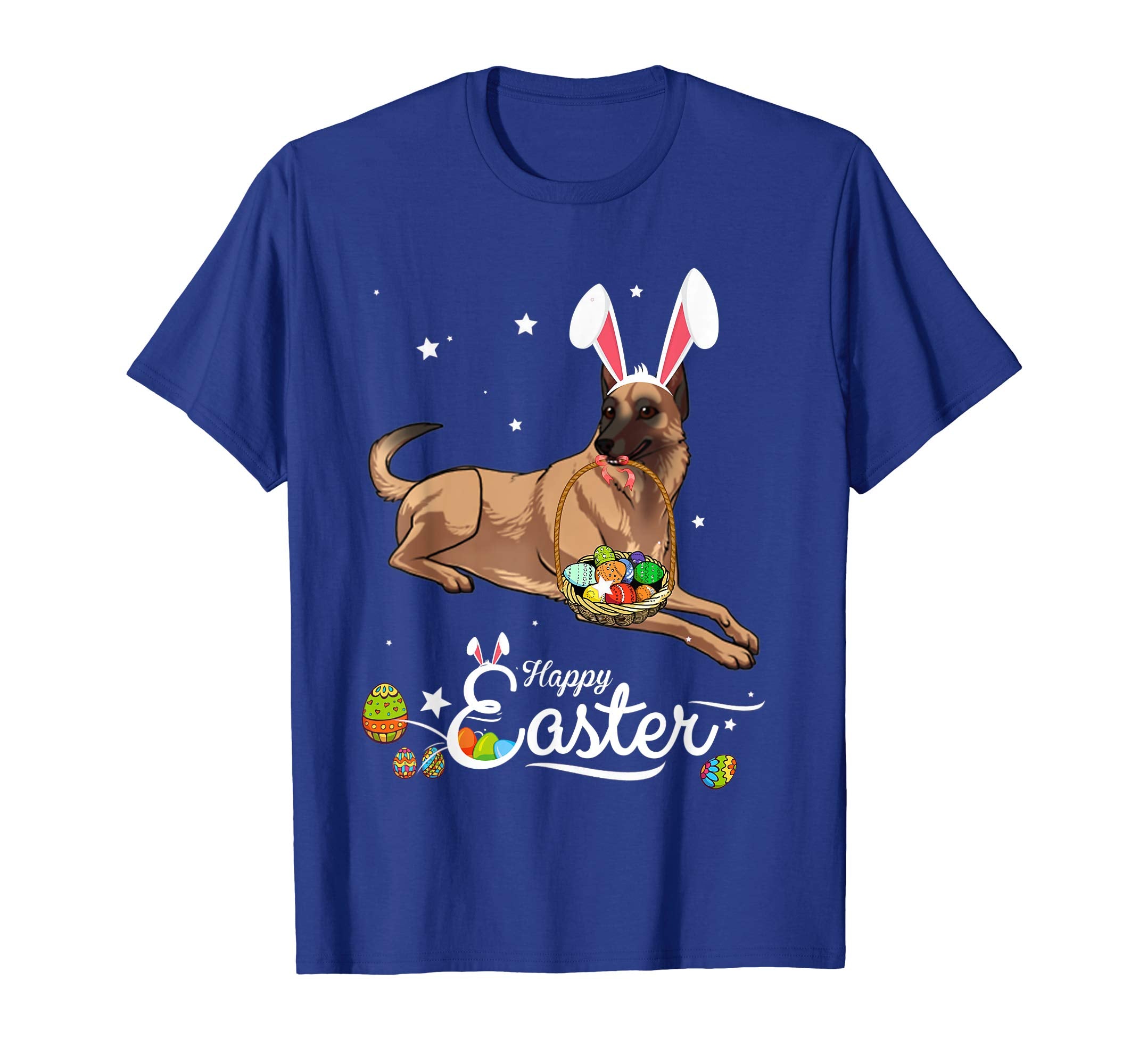 Belgian Malinois Dog With Bunny Hat Easter Costume T Shirt